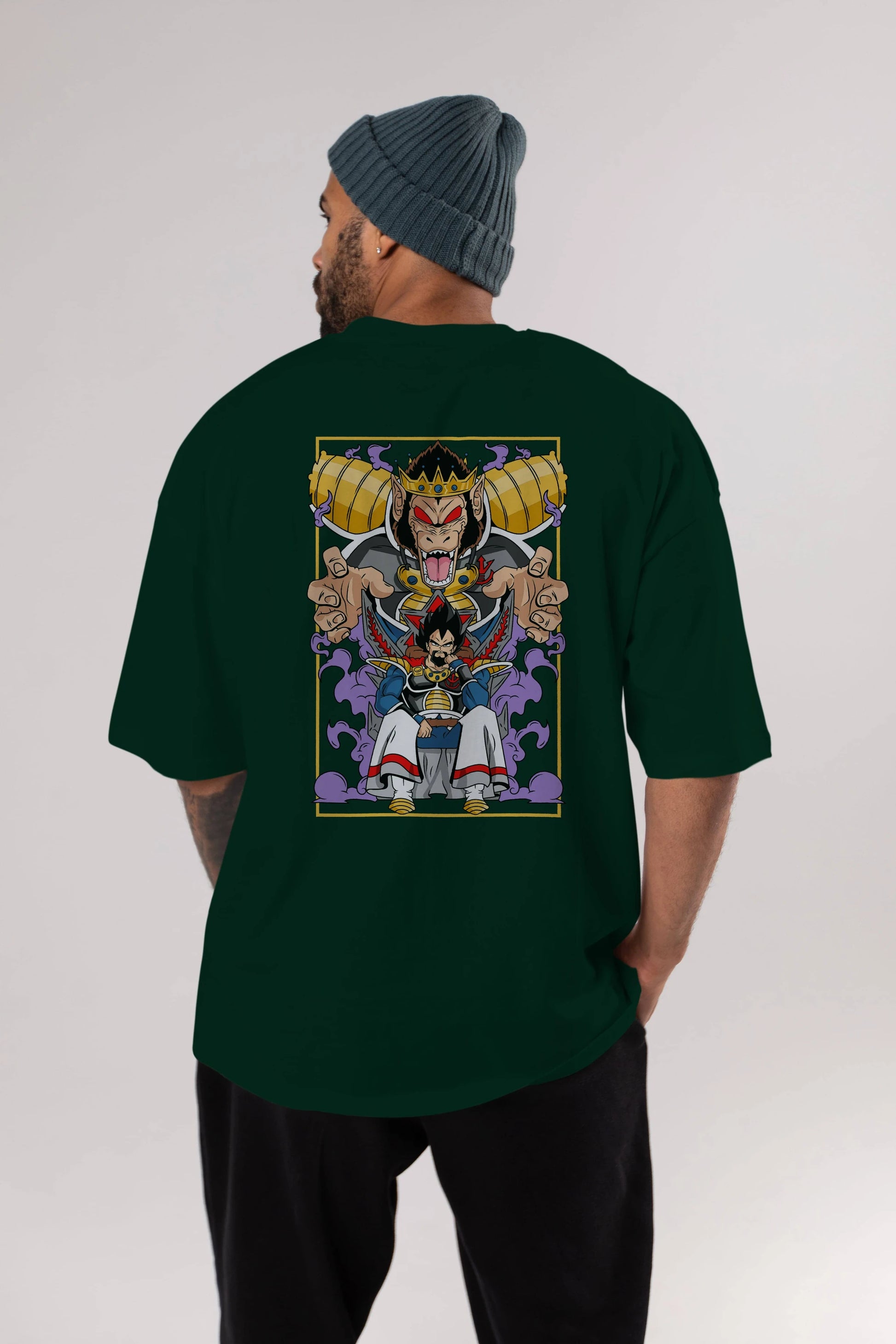 DragonBall ReyVegeta Anime Arka Baskılı Oversize t-shirt Erkek Kadın Unisex