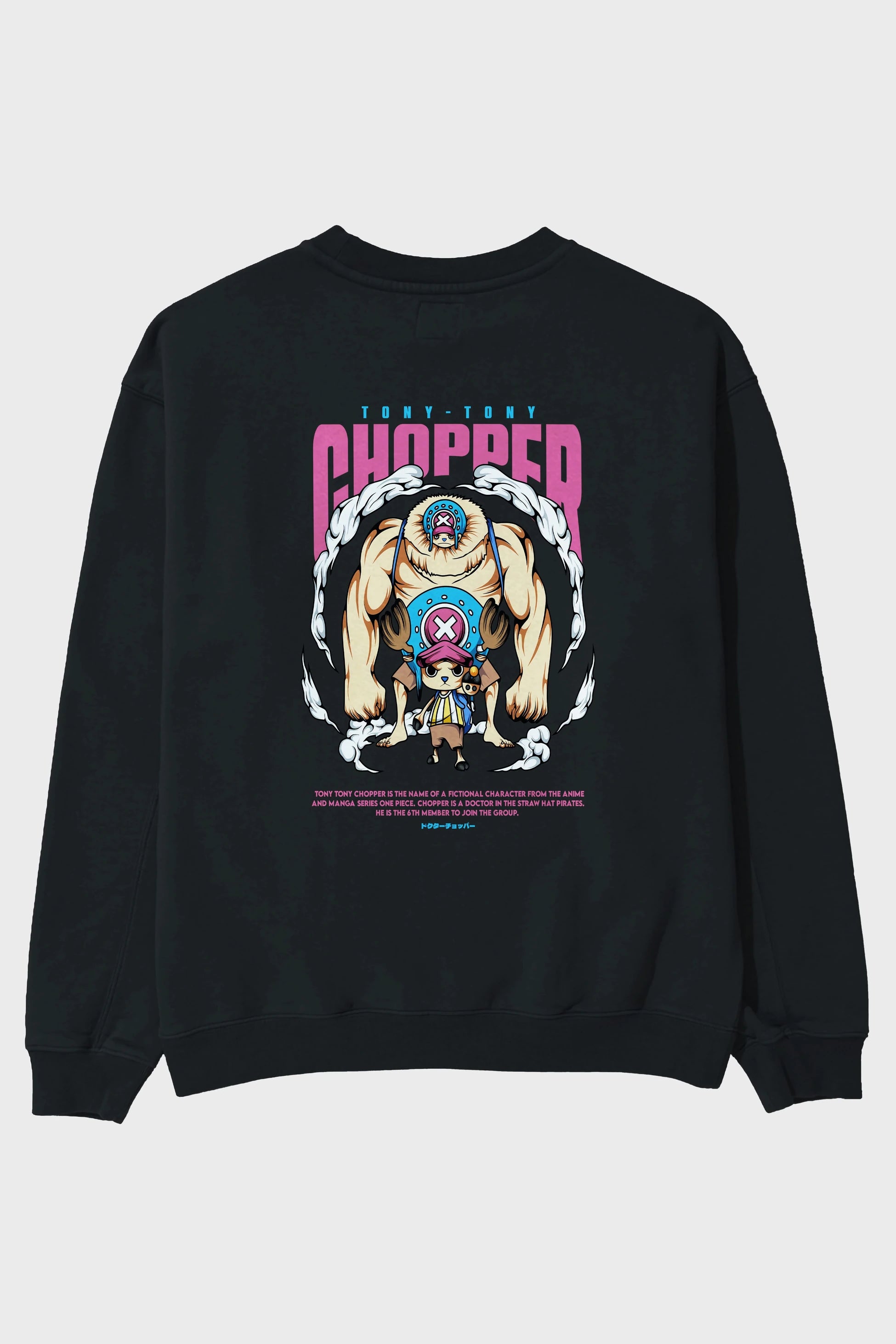Tony Tony Chopper Anime Arka Baskılı Oversize Sweatshirt Erkek Kadın Unisex