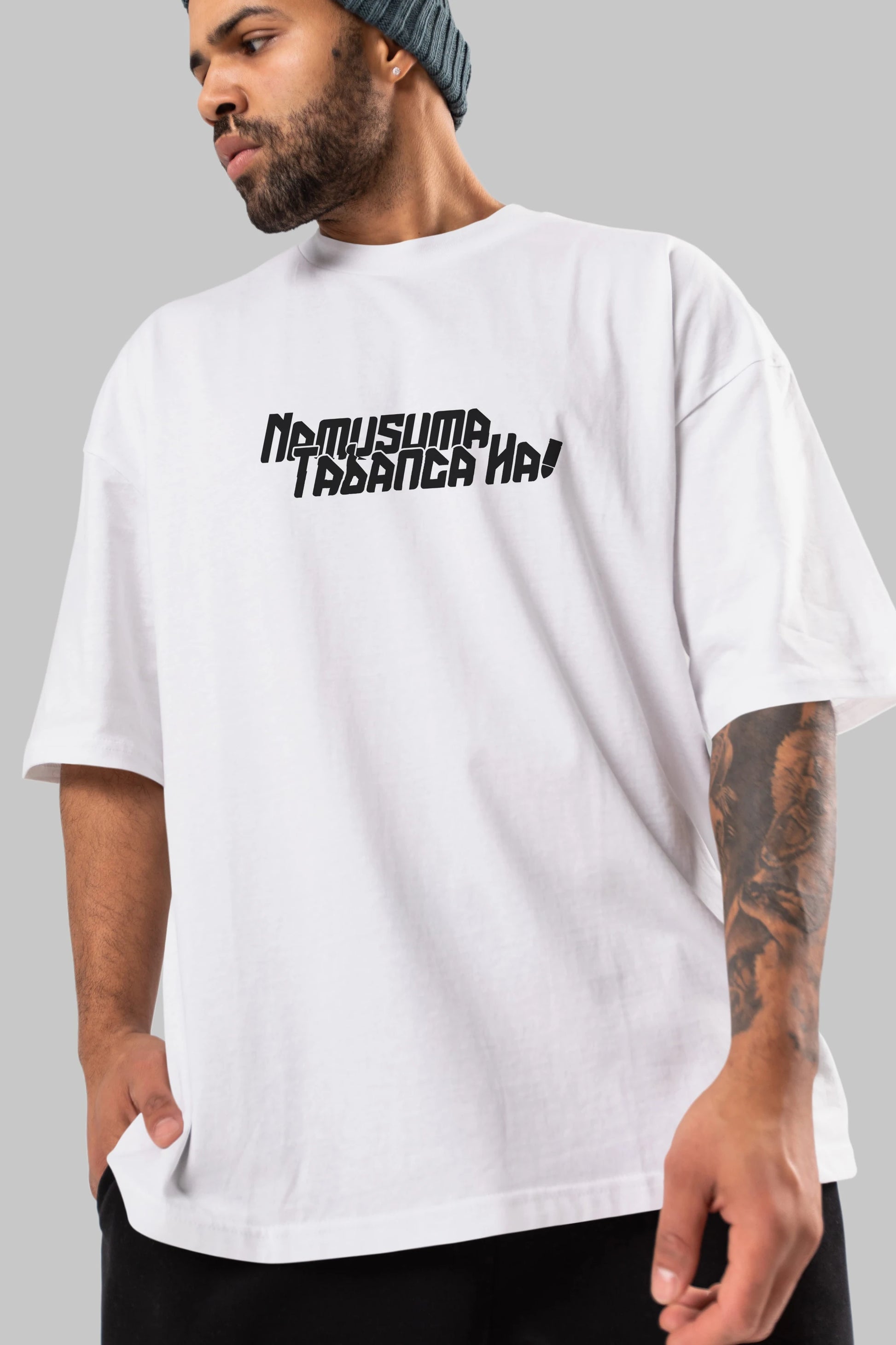 Namusuma Tabanca Ha Ön Baskılı Oversize t-shirt %100 pamuk Erkek Kadın Unisex