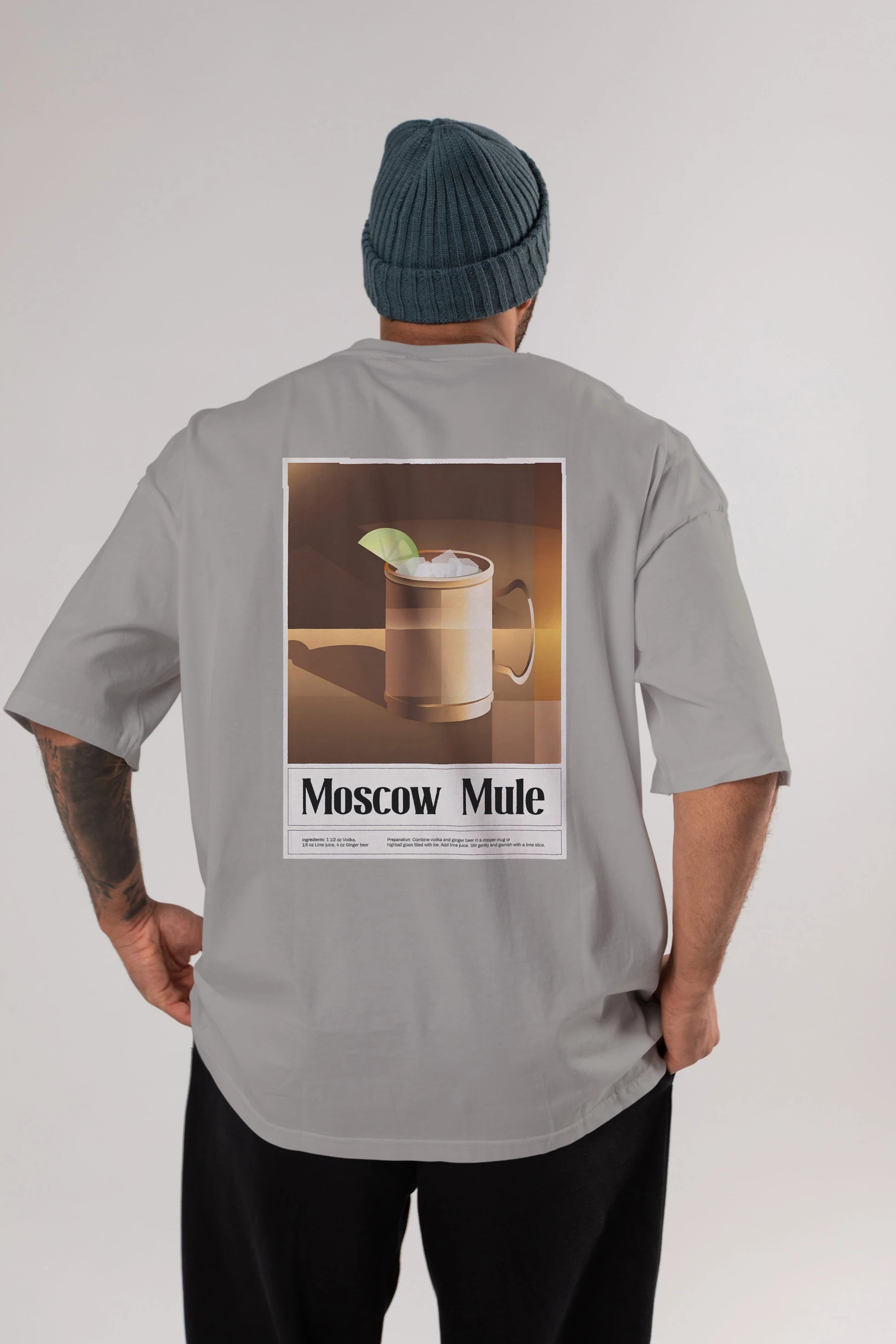 Moscow Mule 3 Arka Baskılı Oversize t-shirt Erkek Kadın Unisex %100 Pamuk Bisiklet Yaka tişort