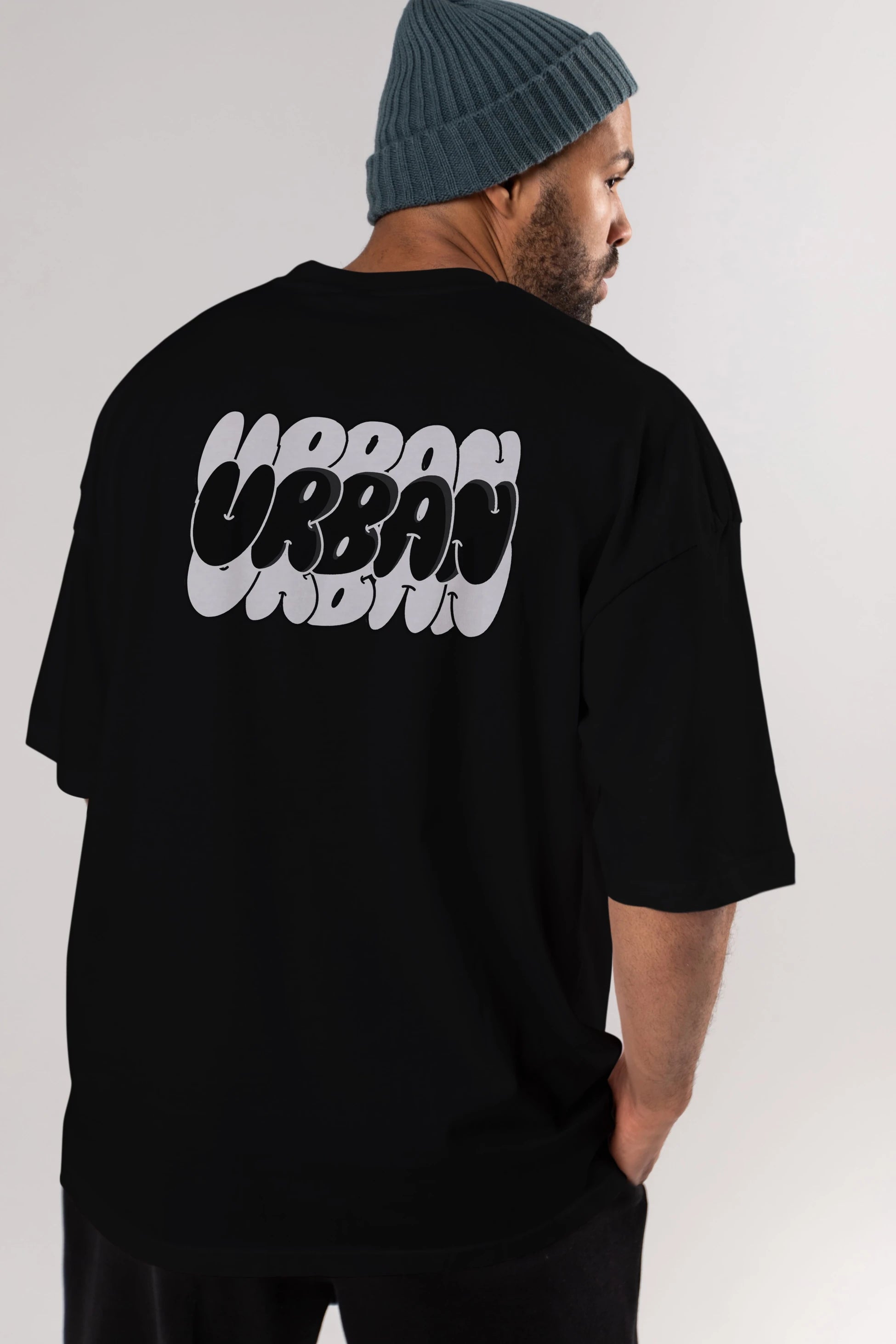 Urban Yazılı Arka Baskılı Oversize t-shirt Erkek Kadın Unisex