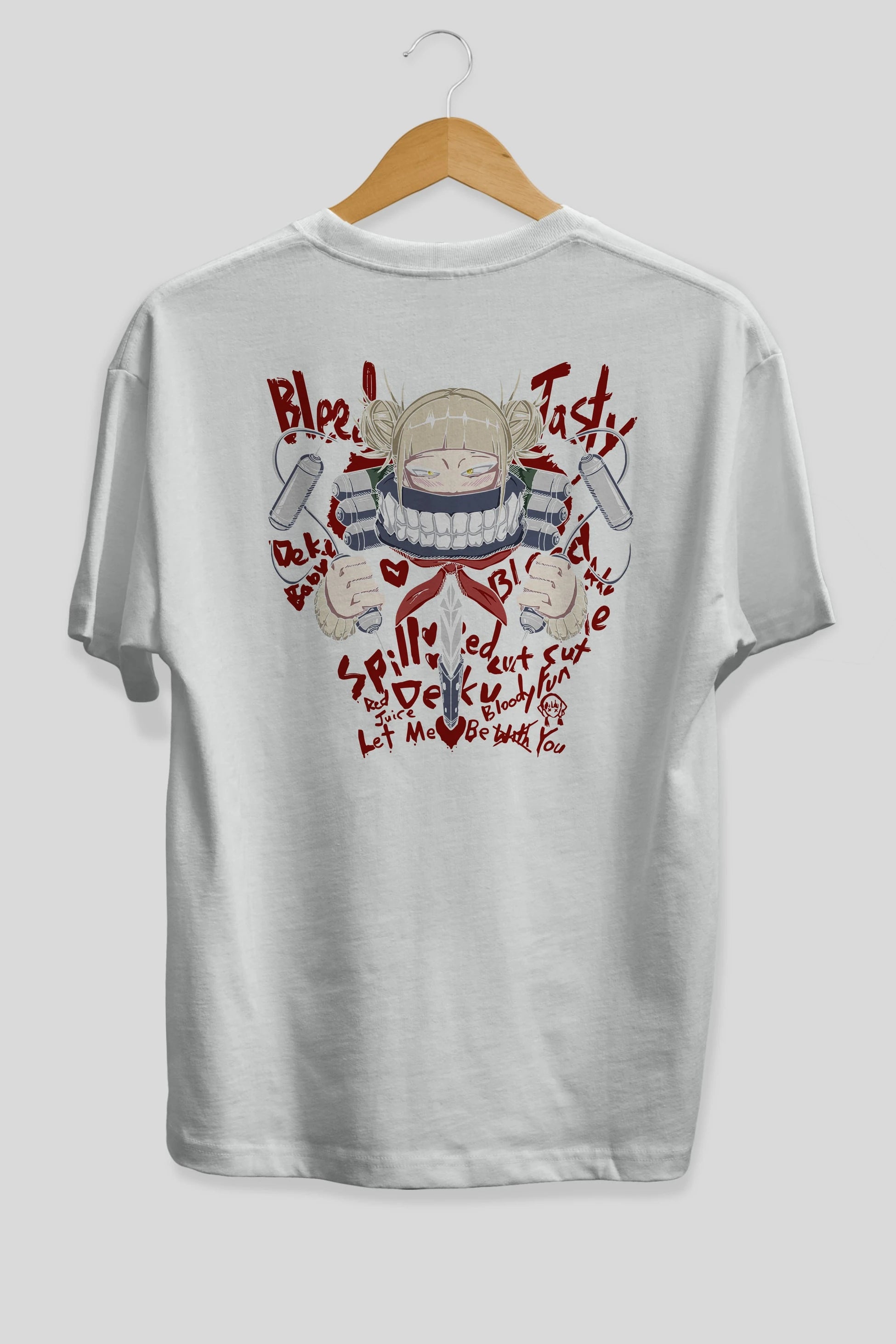 Himiko Toga 1 Anime Arka Baskılı Oversize t-shirt Erkek Kadın Unisex