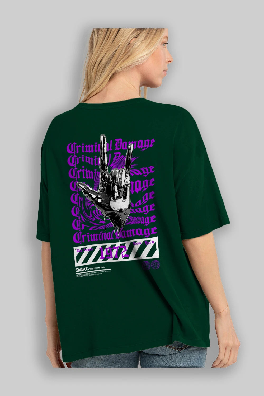Criminal Damage 2 Arka Baskılı Oversize t-shirt Erkek Kadın Unisex