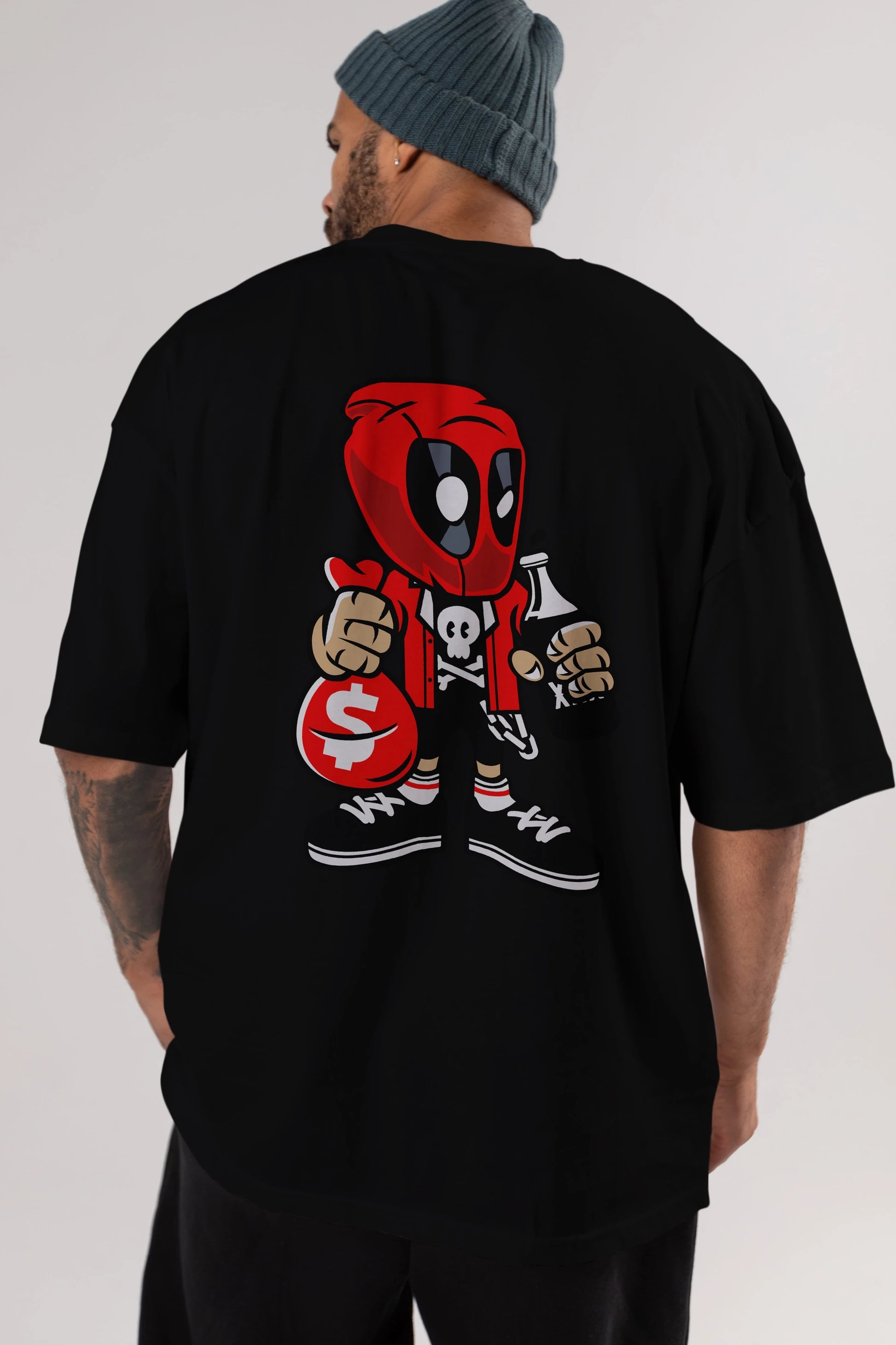 Deadpool (20) Arka Baskılı Oversize t-shirt Erkek Kadın Unisex %100 Pamuk Bisiklet Yaka tişort