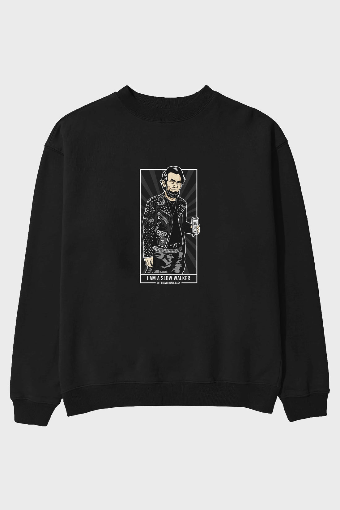 Lincoln Street Punk Ön Baskılı Oversize Sweatshirt Erkek Kadın Unisex