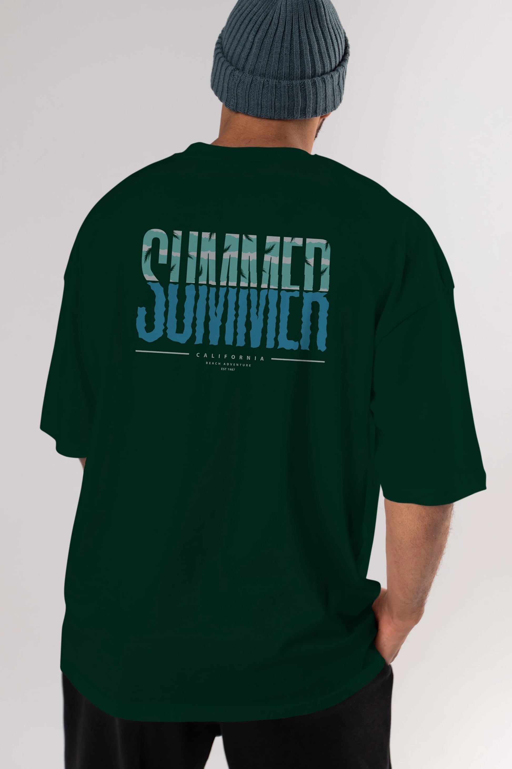 Summer California Arka Baskılı Oversize t-shirt Erkek Kadın Unisex