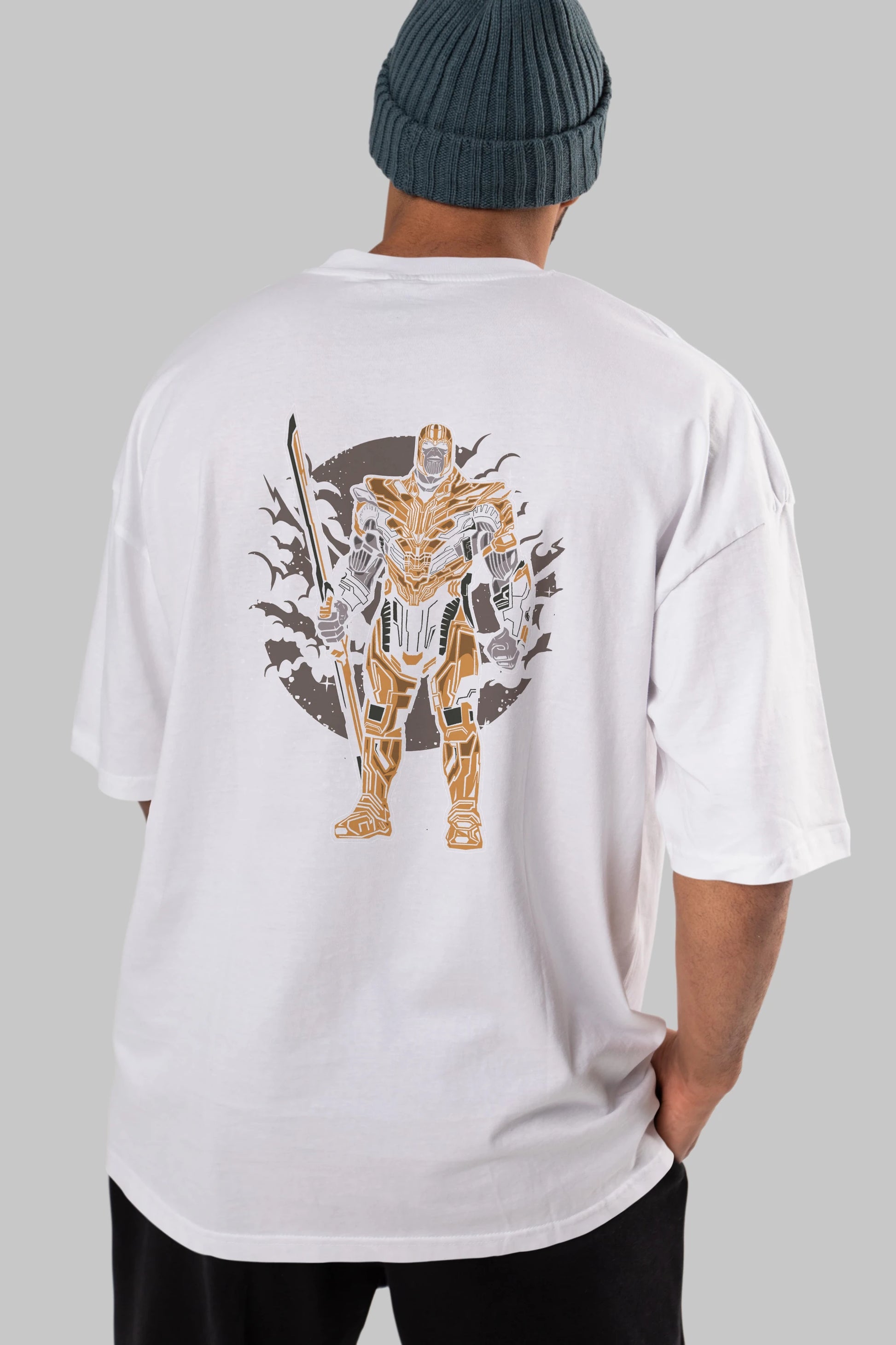 Thanos Arka Baskılı Oversize t-shirt Erkek Kadın Unisex %100 Pamuk