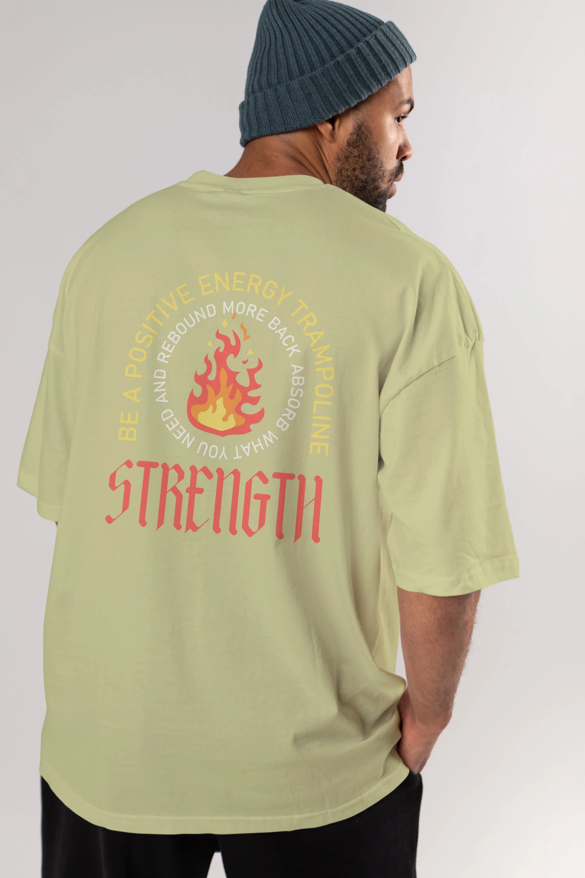 Positive Energy Arka Baskılı Oversize t-shirt Erkek Kadın Unisex