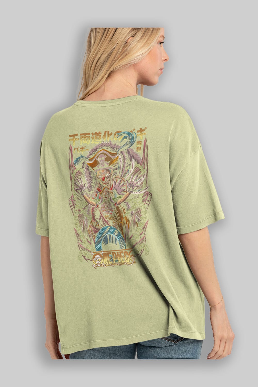 ONE PIECE (5) Anime Arka Baskılı Oversize t-shirt Erkek Kadın Unisex