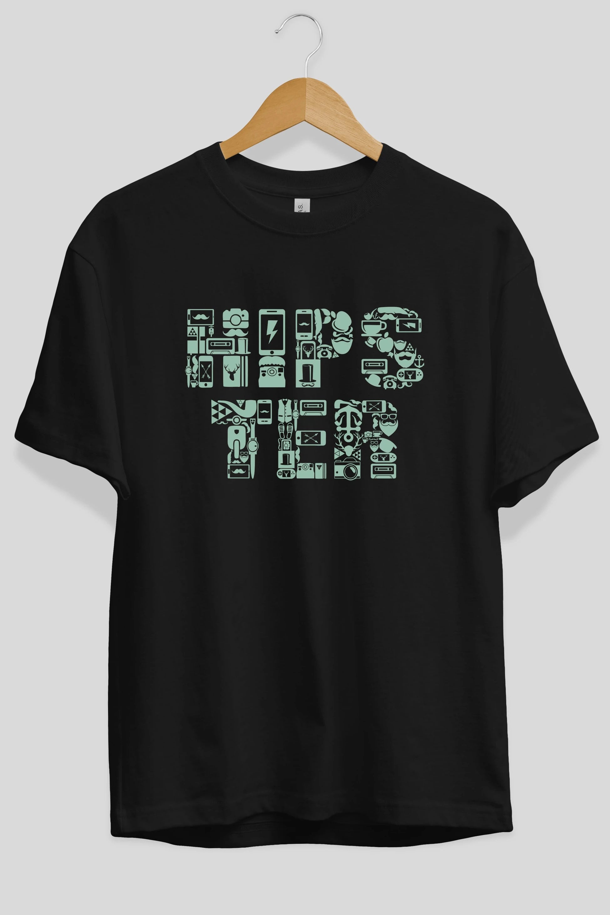 HIPSTER Ön Baskılı Oversize t-shirt %100 pamuk Erkek Kadın Unisex