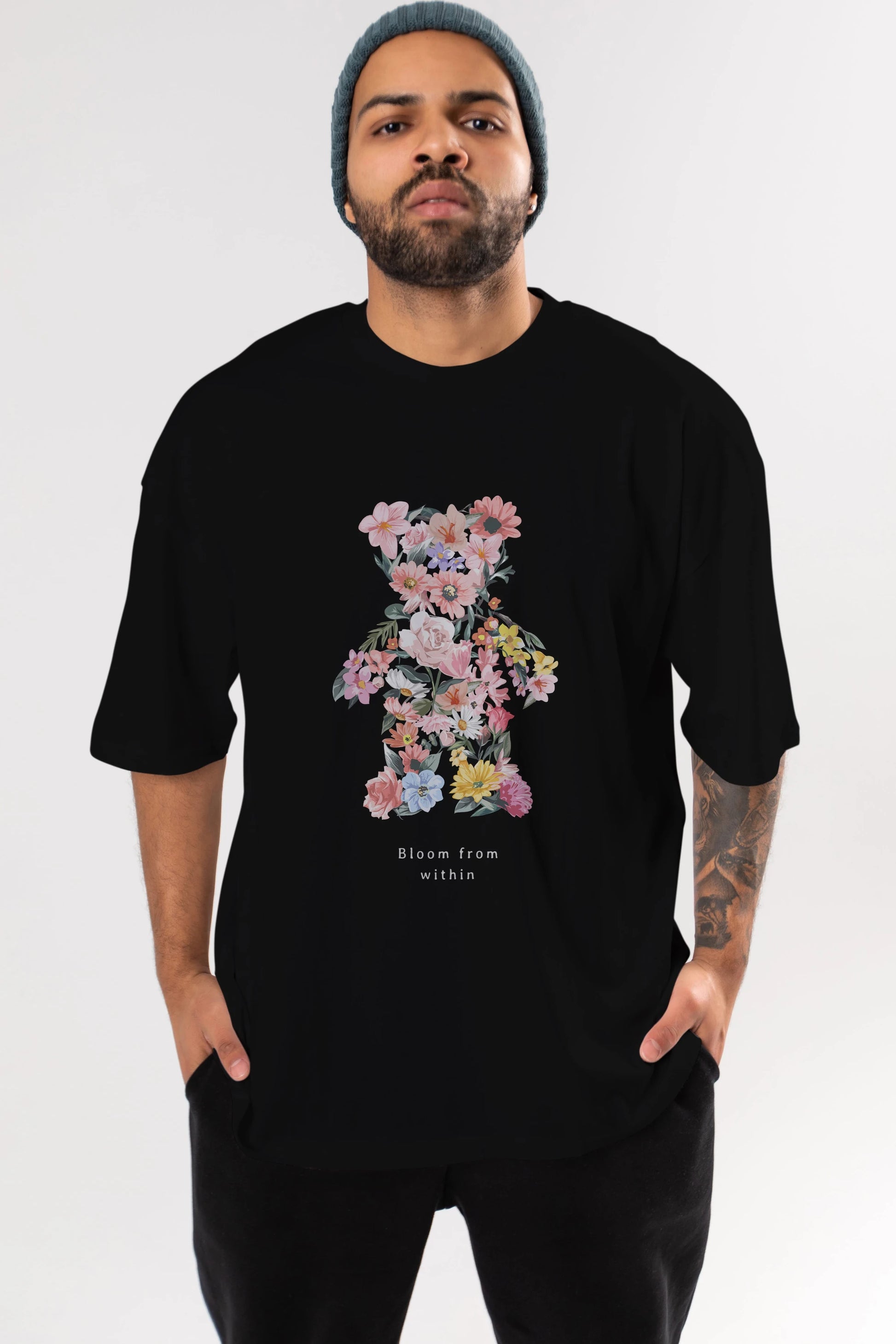 Bloom from Bear Ön Baskılı Oversize t-shirt Erkek Kadın Unisex