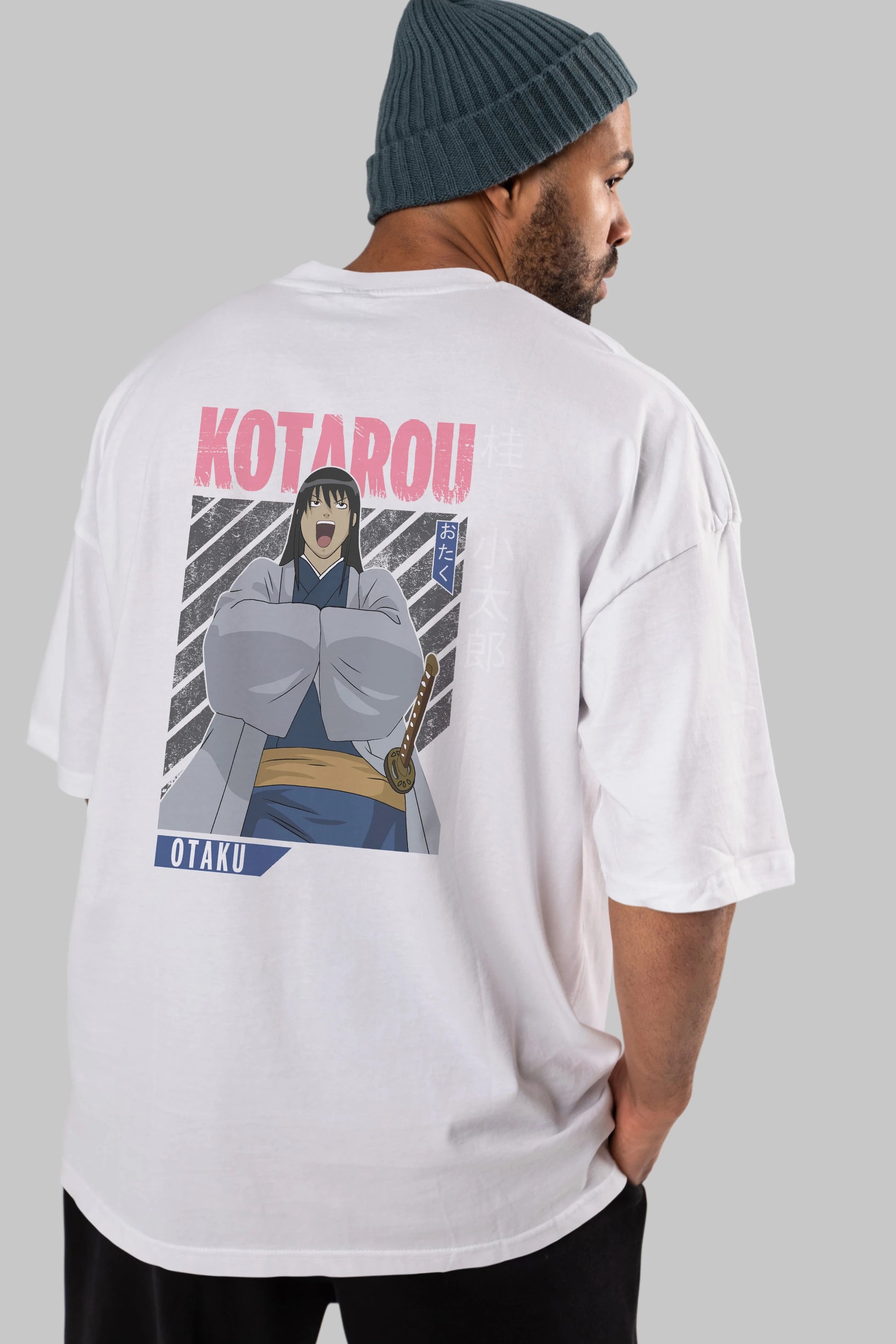Kotarou Katsura GINTAMA 1 Anime Arka Baskılı Oversize t-shirt Erkek Kadın Unisex