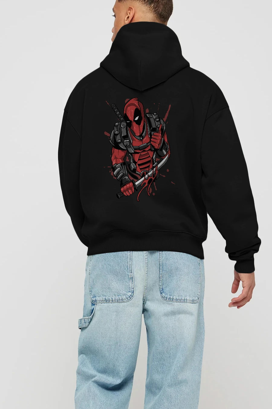 Deadpool (12) Arka Baskılı Hoodie Oversize Kapüşonlu Sweatshirt Erkek Kadın Unisex