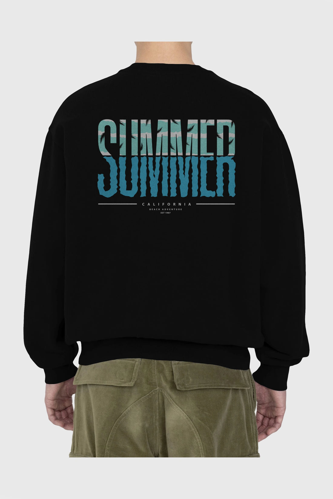 Summer California Arka Baskılı Oversize Sweatshirt Erkek Kadın Unisex