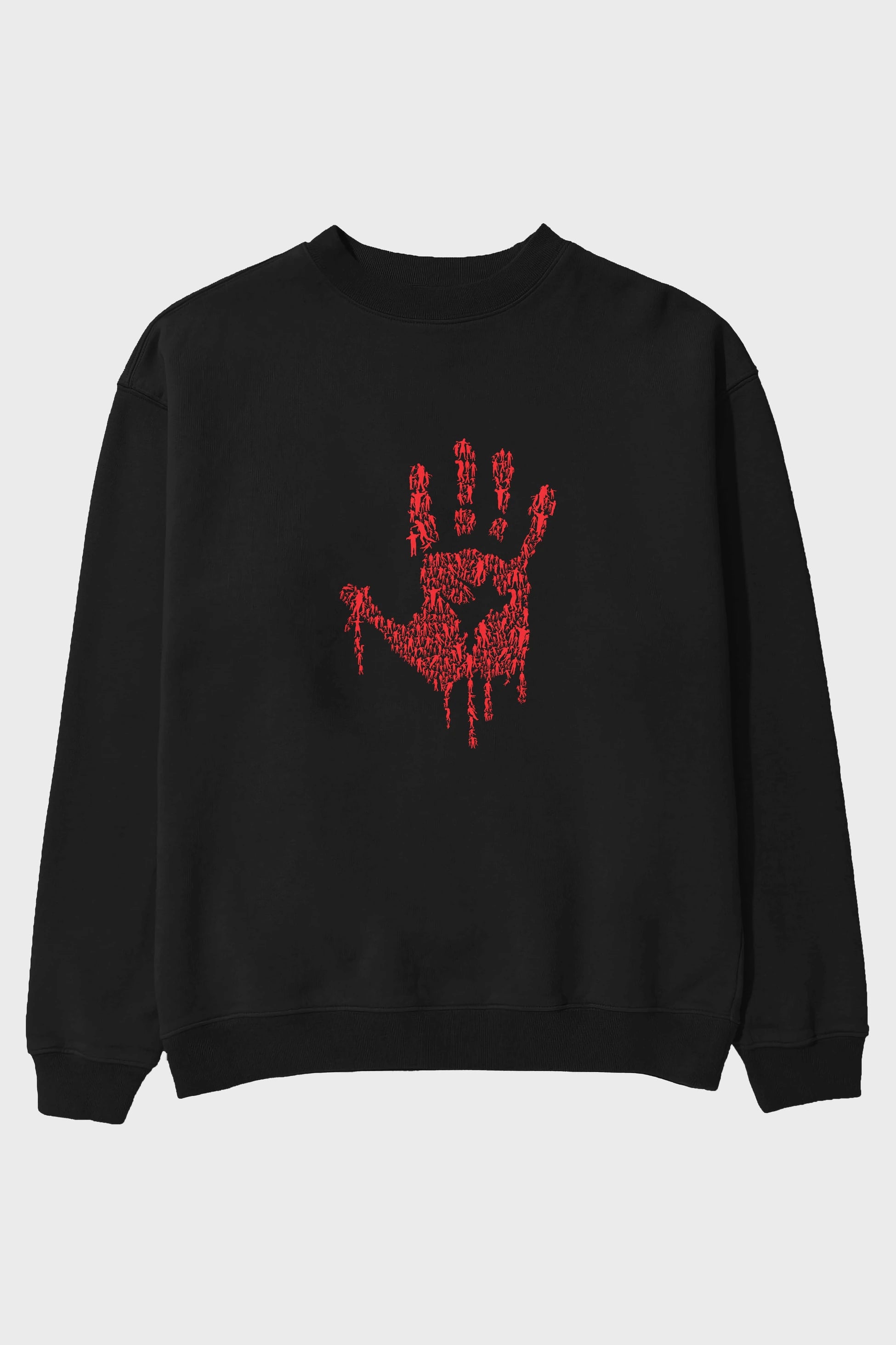 Hand Of Zombies Ön Baskılı Oversize Sweatshirt Erkek Kadın Unisex