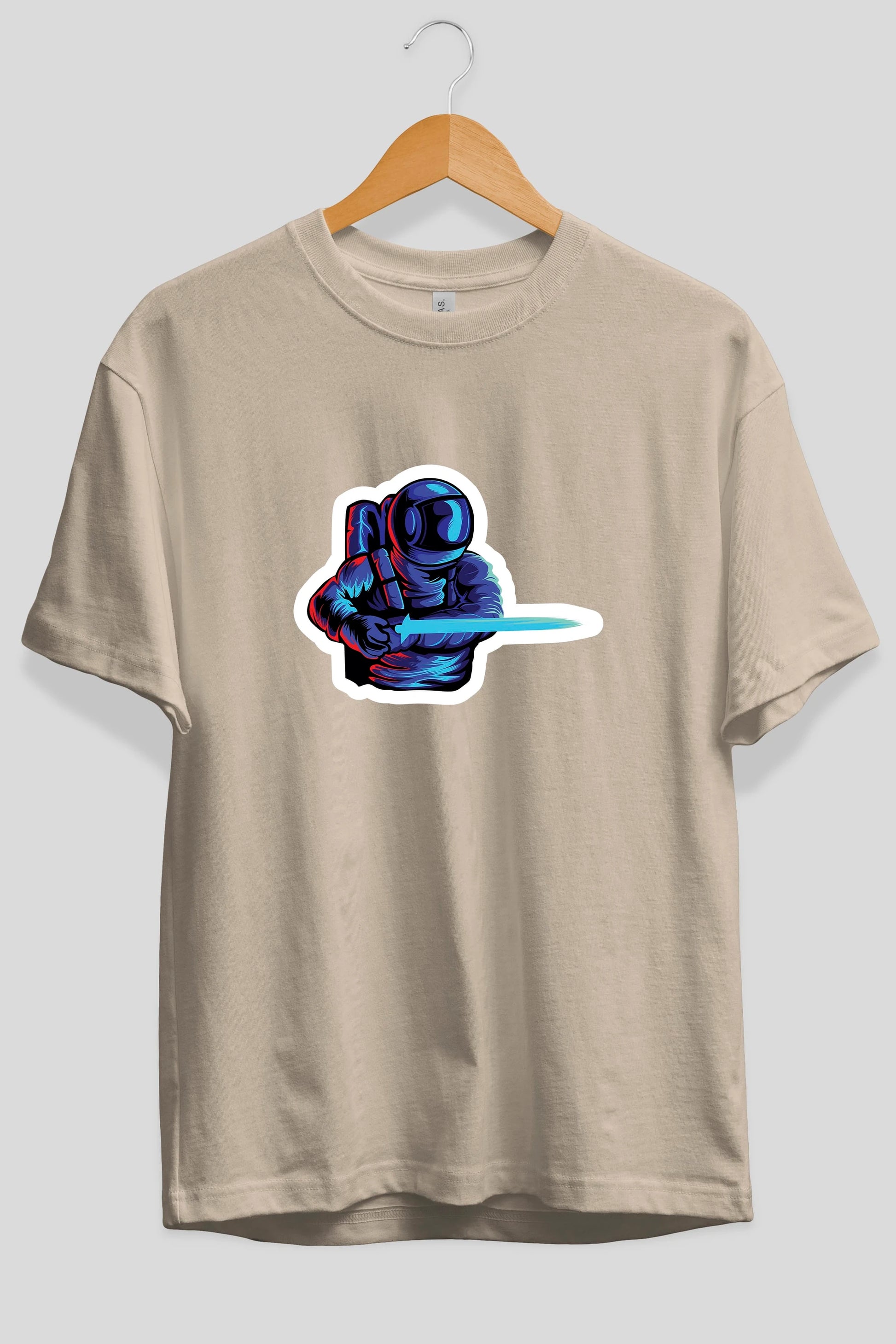 Astro Knight Sticker Ön Baskılı Oversize t-shirt Erkek Kadın Unisex