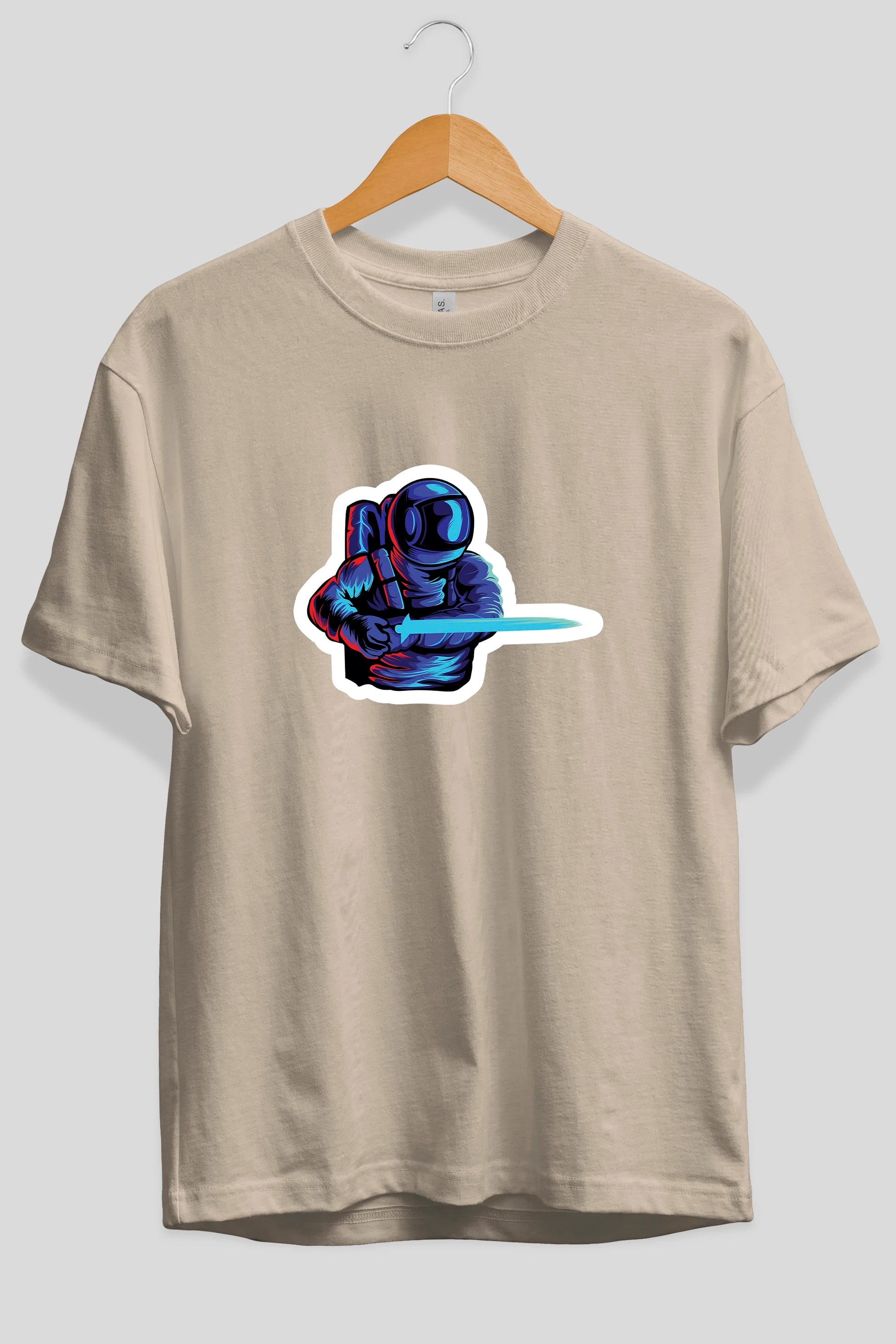 Astro Knight Sticker Ön Baskılı Oversize t-shirt Erkek Kadın Unisex