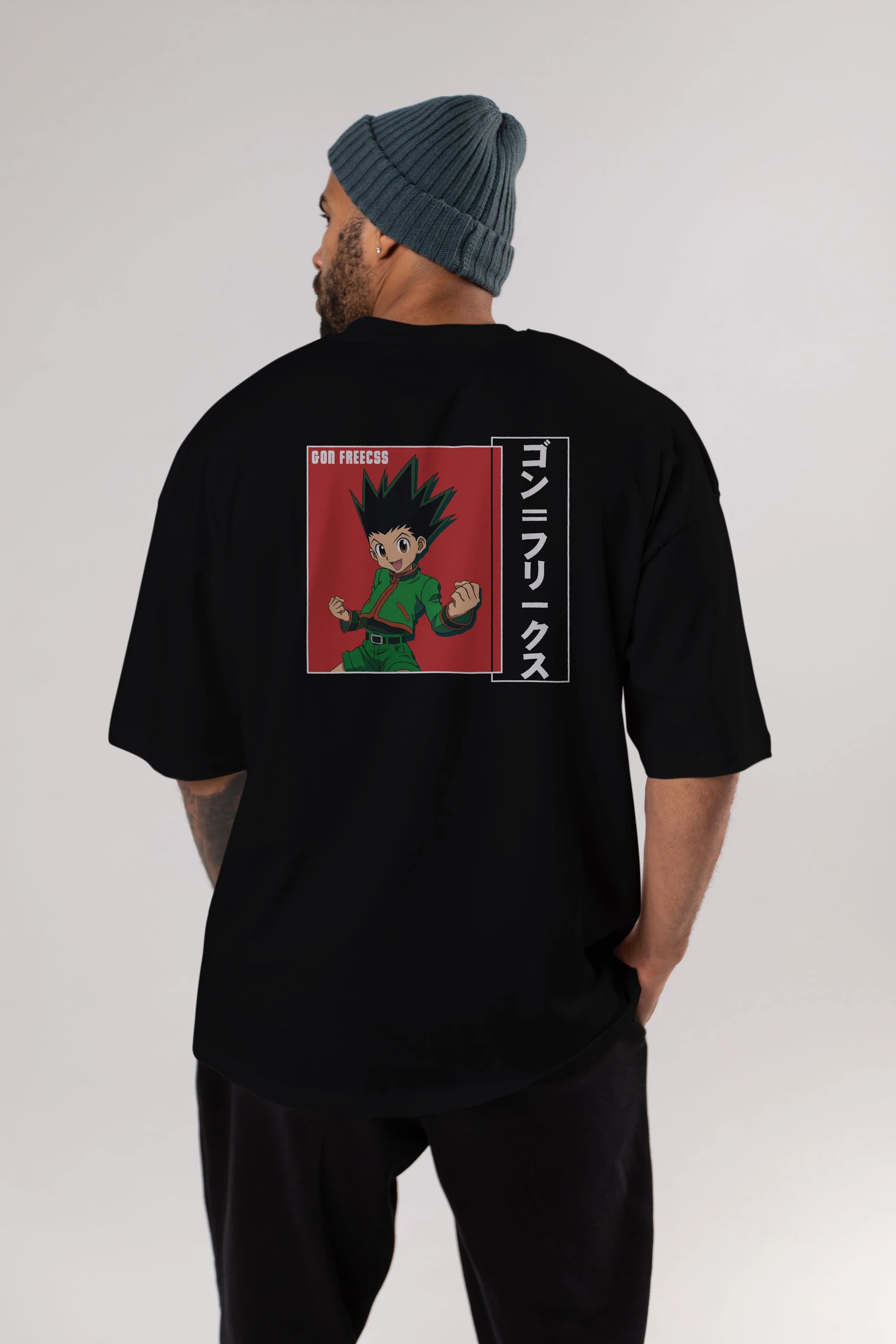 Gon Freecss HUNTER X HUNTER 5 Anime Arka Baskılı Oversize t-shirt Erkek Kadın Unisex