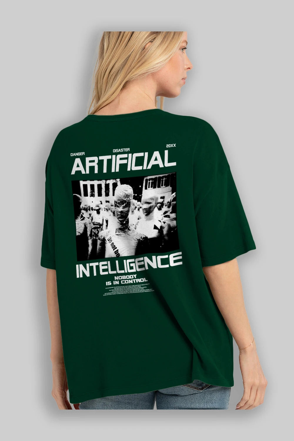 Artificial Intelligence Arka Baskılı Oversize t-shirt Erkek Kadın Unisex