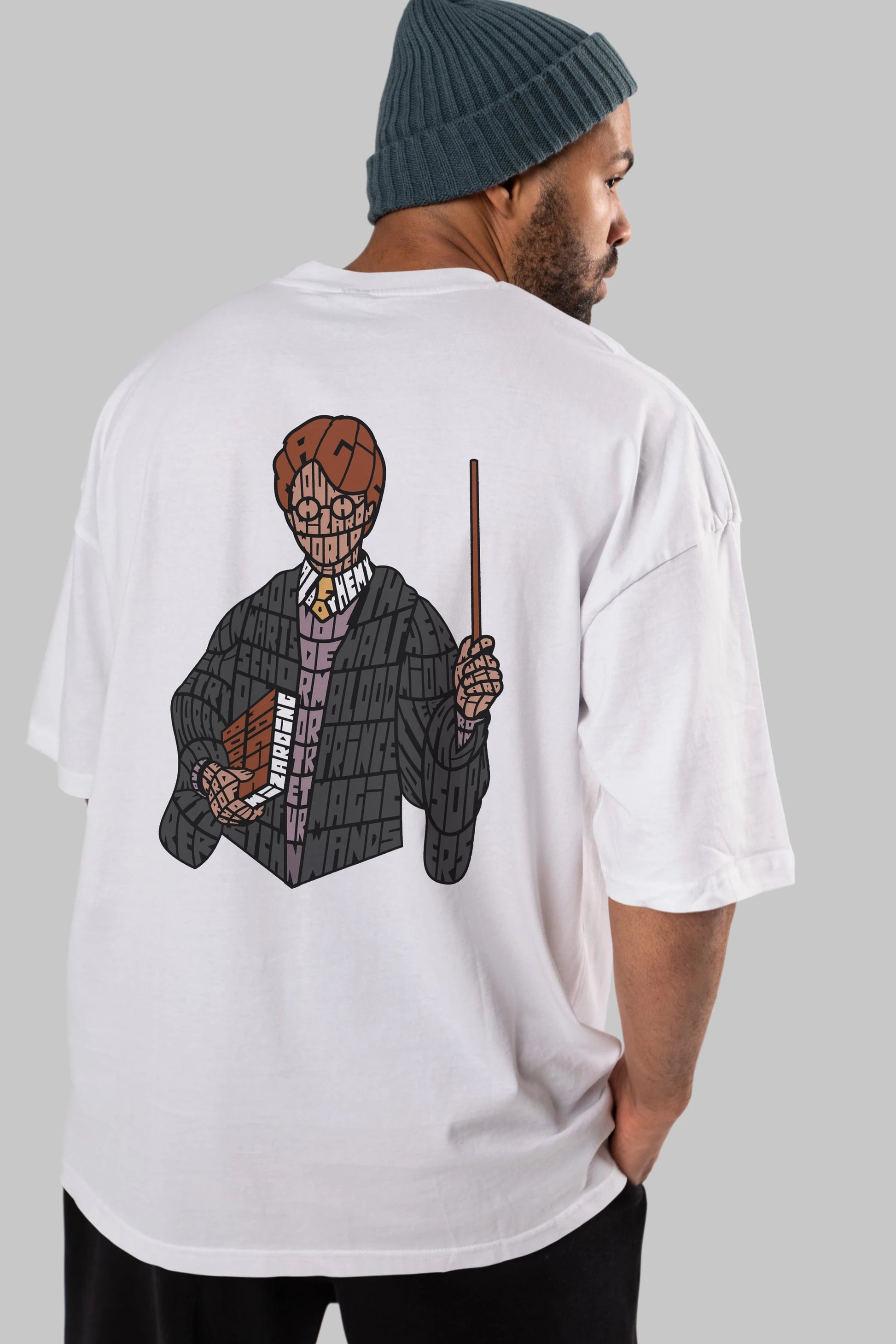 Harry Arka Baskılı Oversize t-shirt %100 pamuk Erkek Kadın Unisex