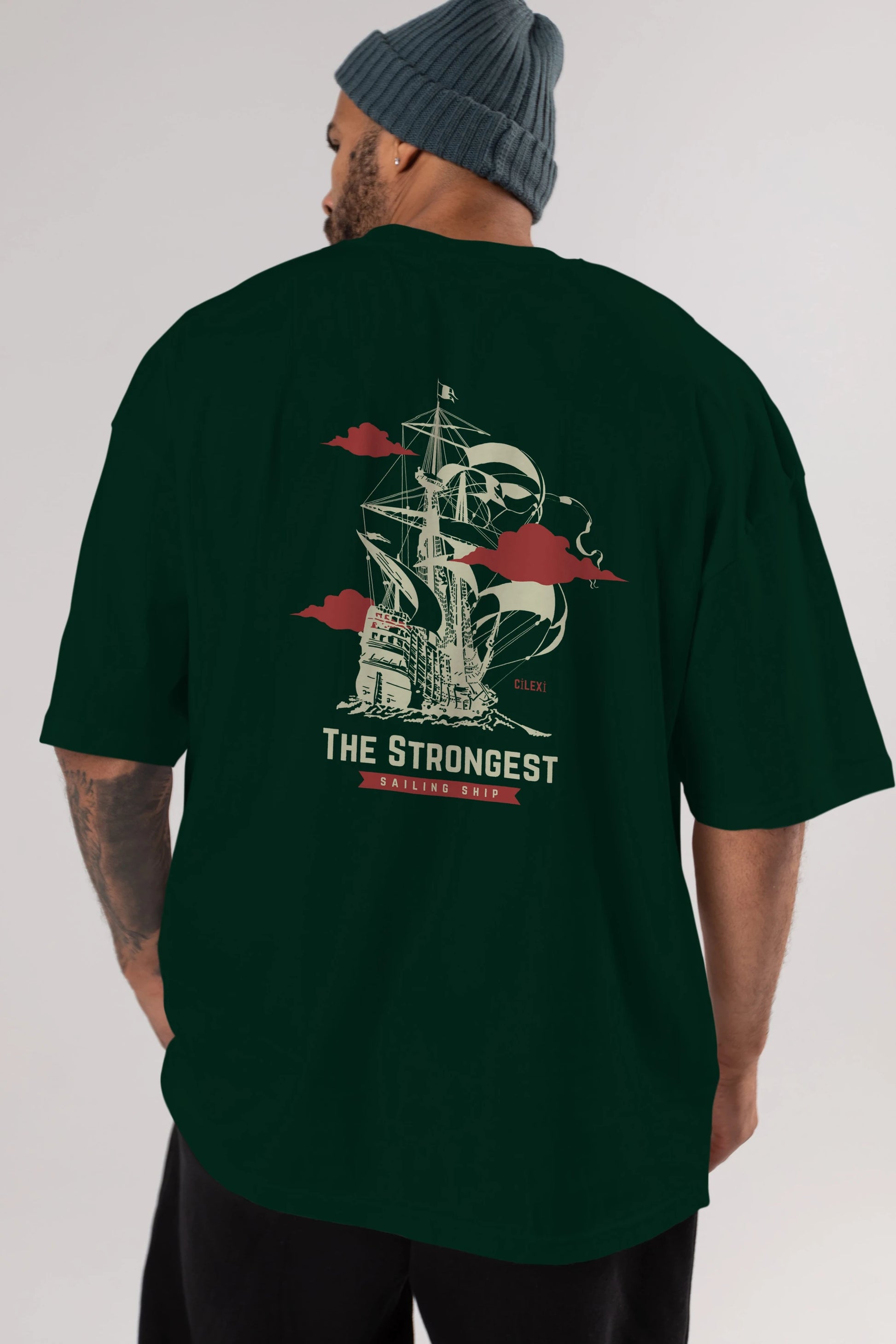 The Strongest Yazılı Arka Baskılı Oversize t-shirt Erkek Kadın Unisex