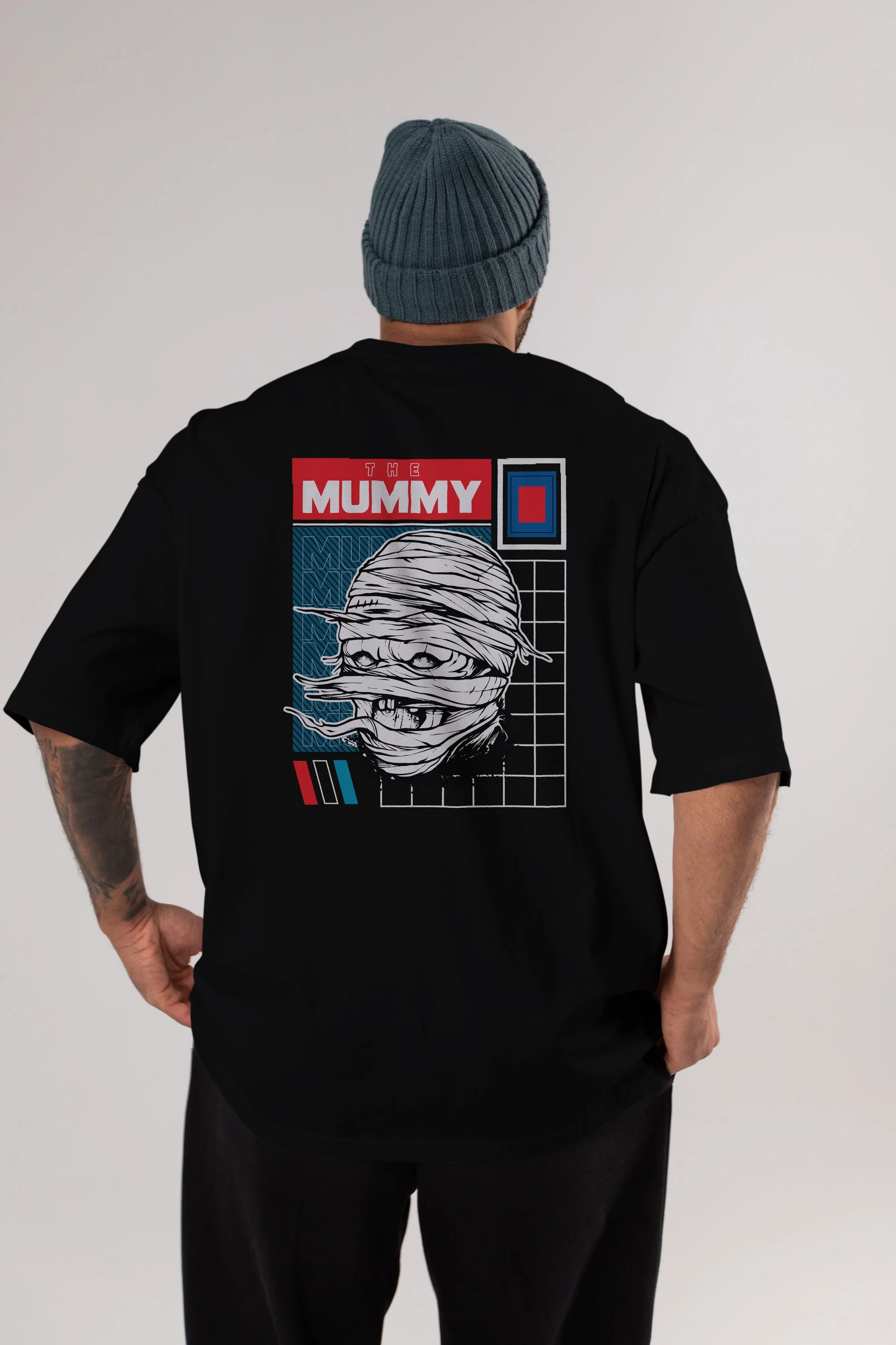 The Mummy Arka Baskılı Oversize t-shirt Erkek Kadın Unisex