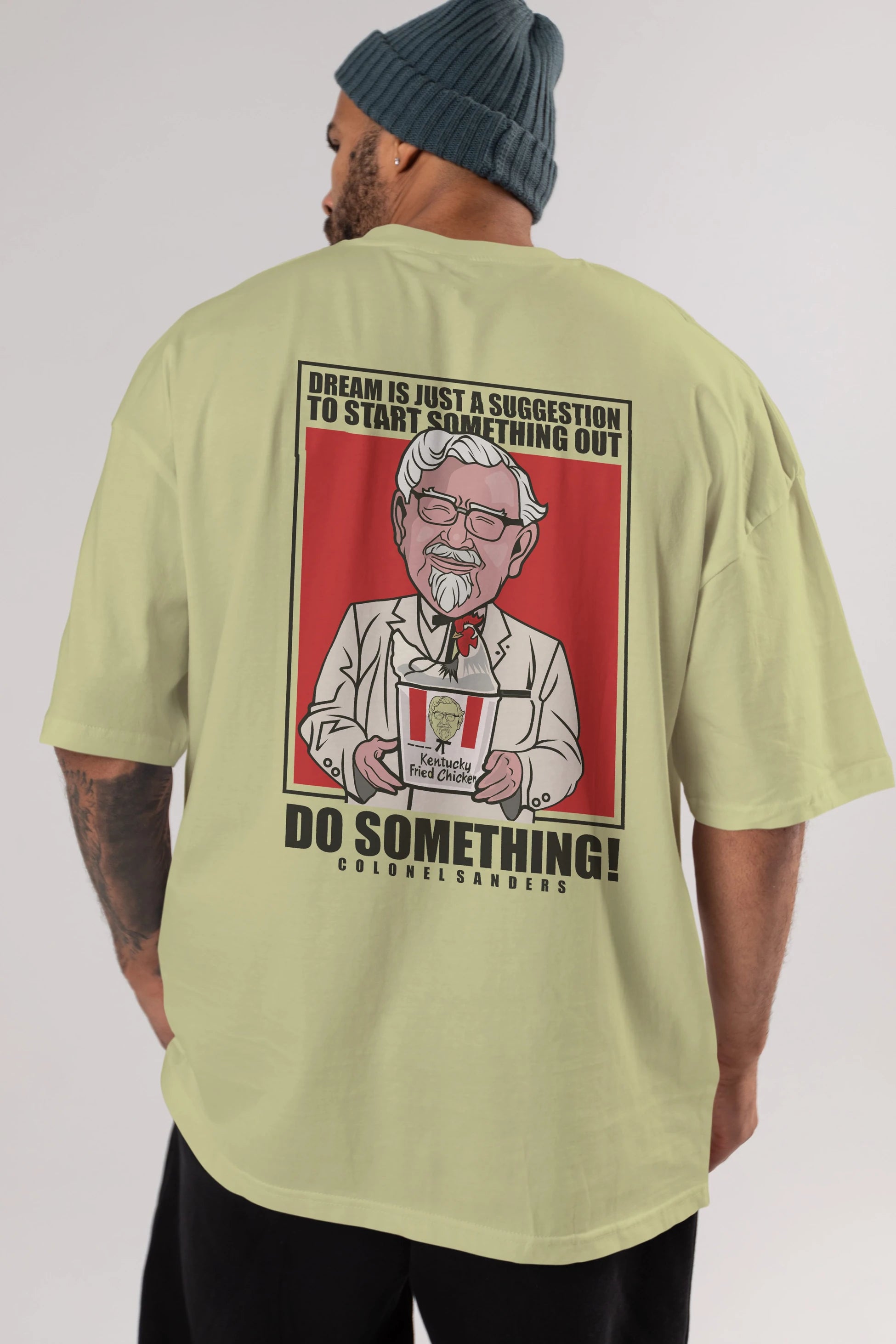 Colonel Sanders Arka Baskılı Oversize t-shirt Erkek Kadın Unisex %100 Pamuk tişort