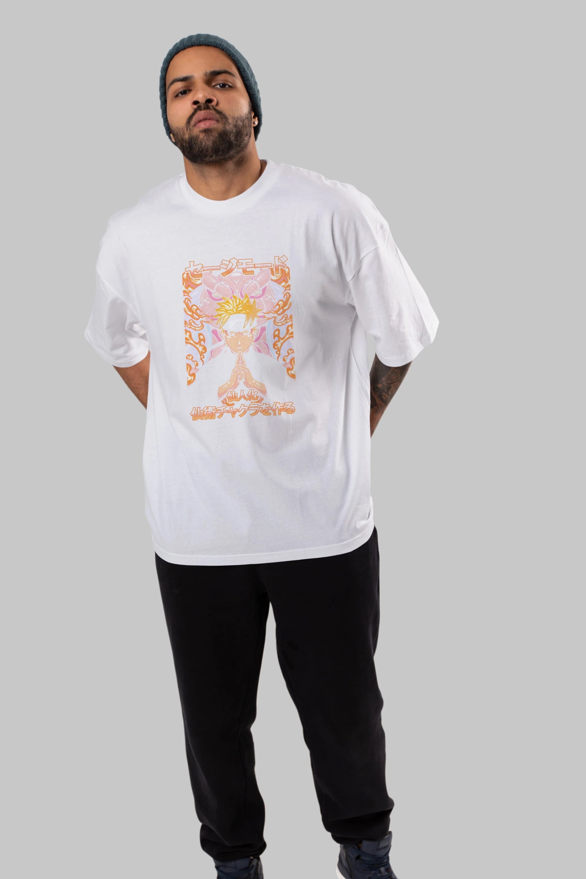 NARUTO (10) Anime Ön Baskılı Oversize t-shirt %100 pamuk Erkek Kadın Unisex