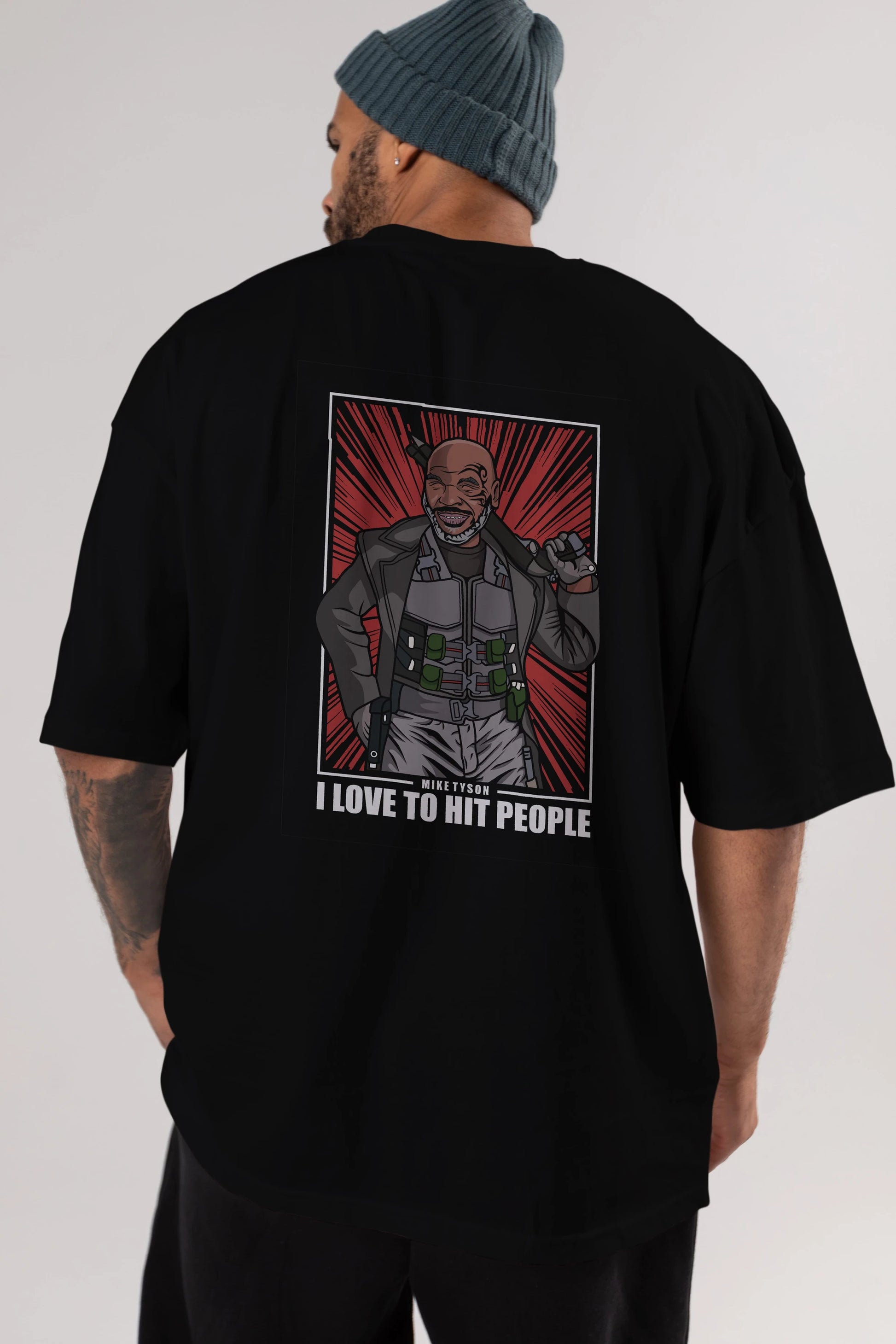 Blade Tyson Arka Baskılı Oversize t-shirt Erkek Kadın Unisex %100 Pamuk tişort