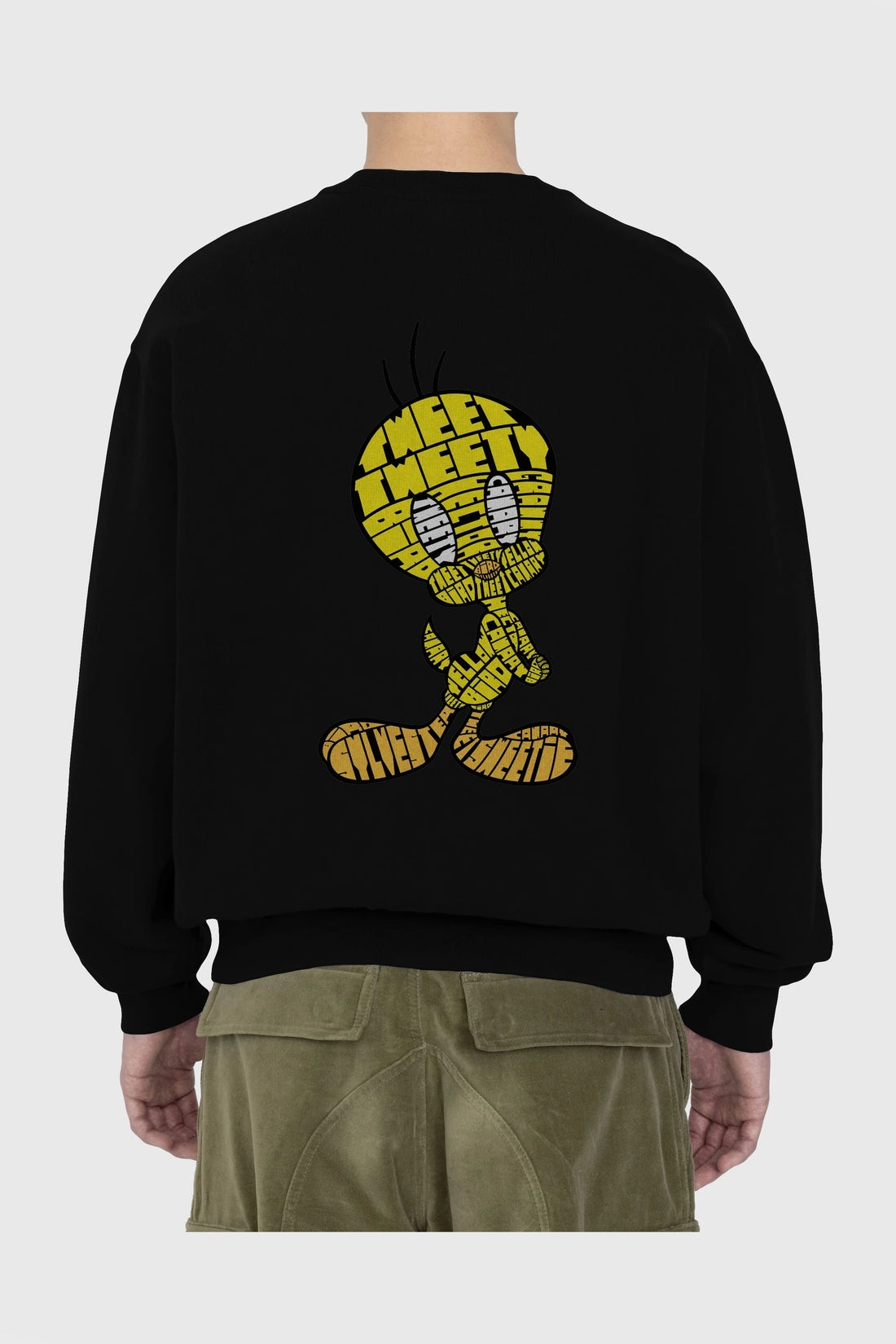 Tweety Arka Baskılı Oversize Sweatshirt Erkek Kadın Unisex