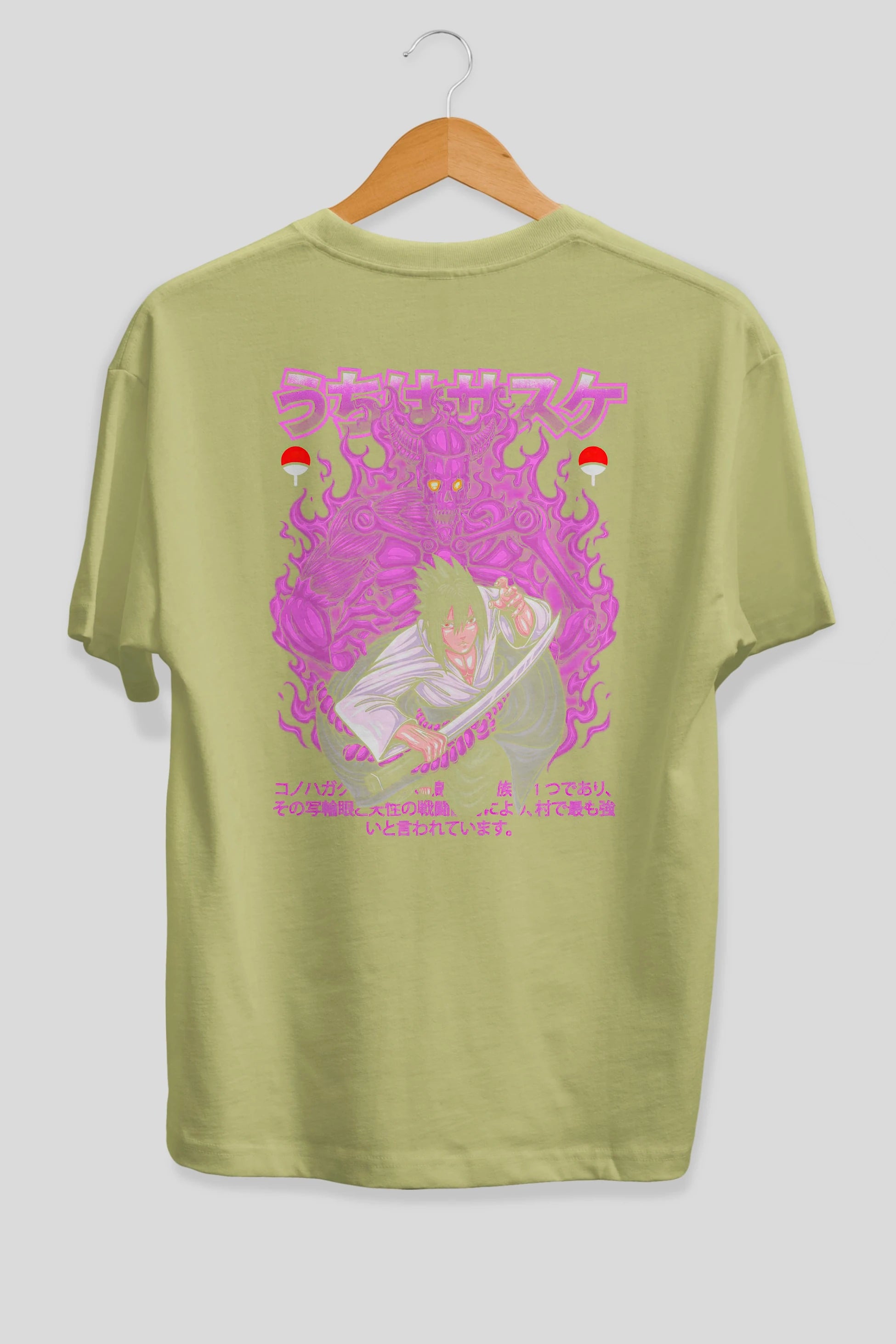 SASUKE UCHIHA NARUTO Anime Arka Baskılı Oversize t-shirt Erkek Kadın Unisex