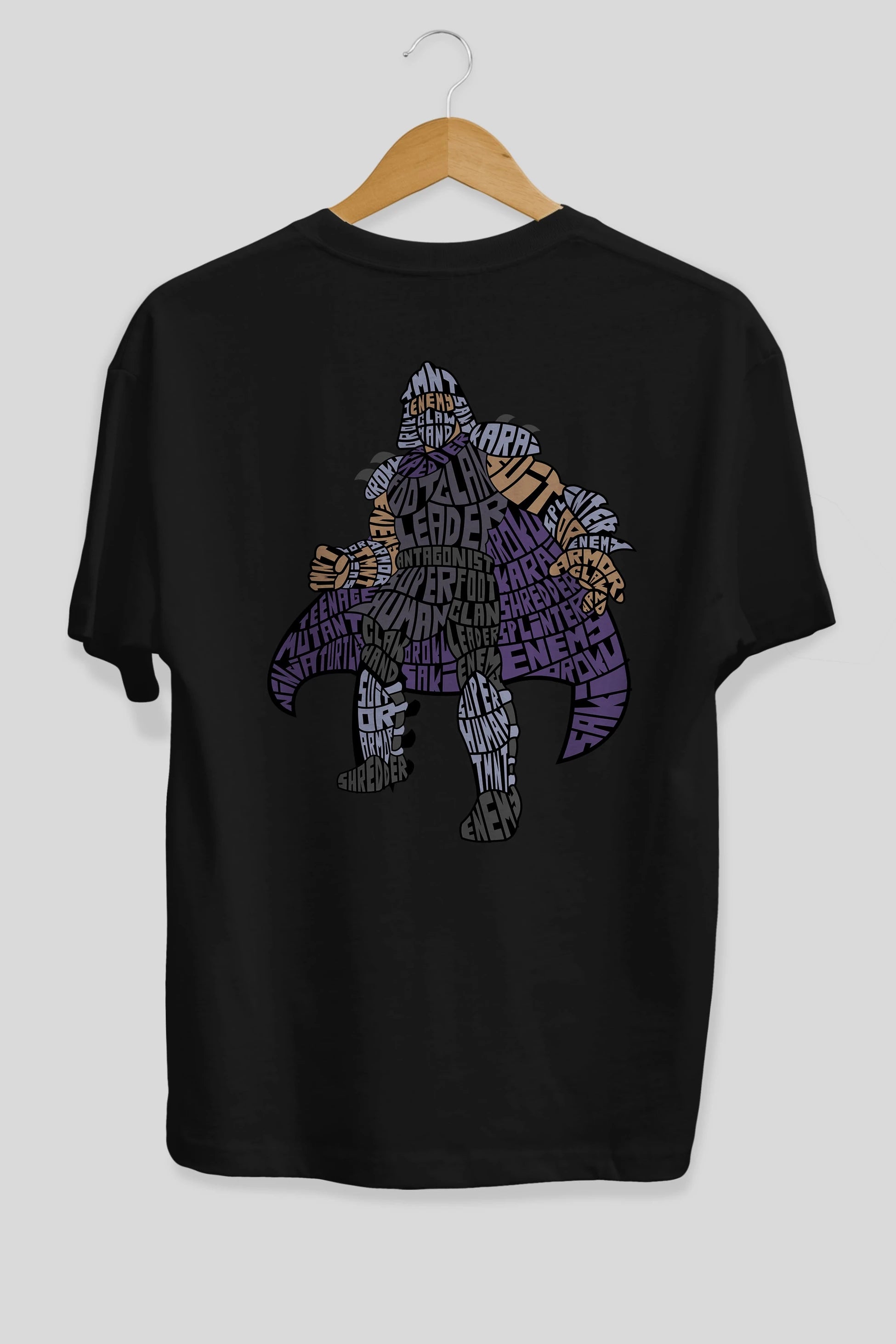 Foot Clan Leader Arka Baskılı Oversize t-shirt %100 pamuk Erkek Kadın Unisex