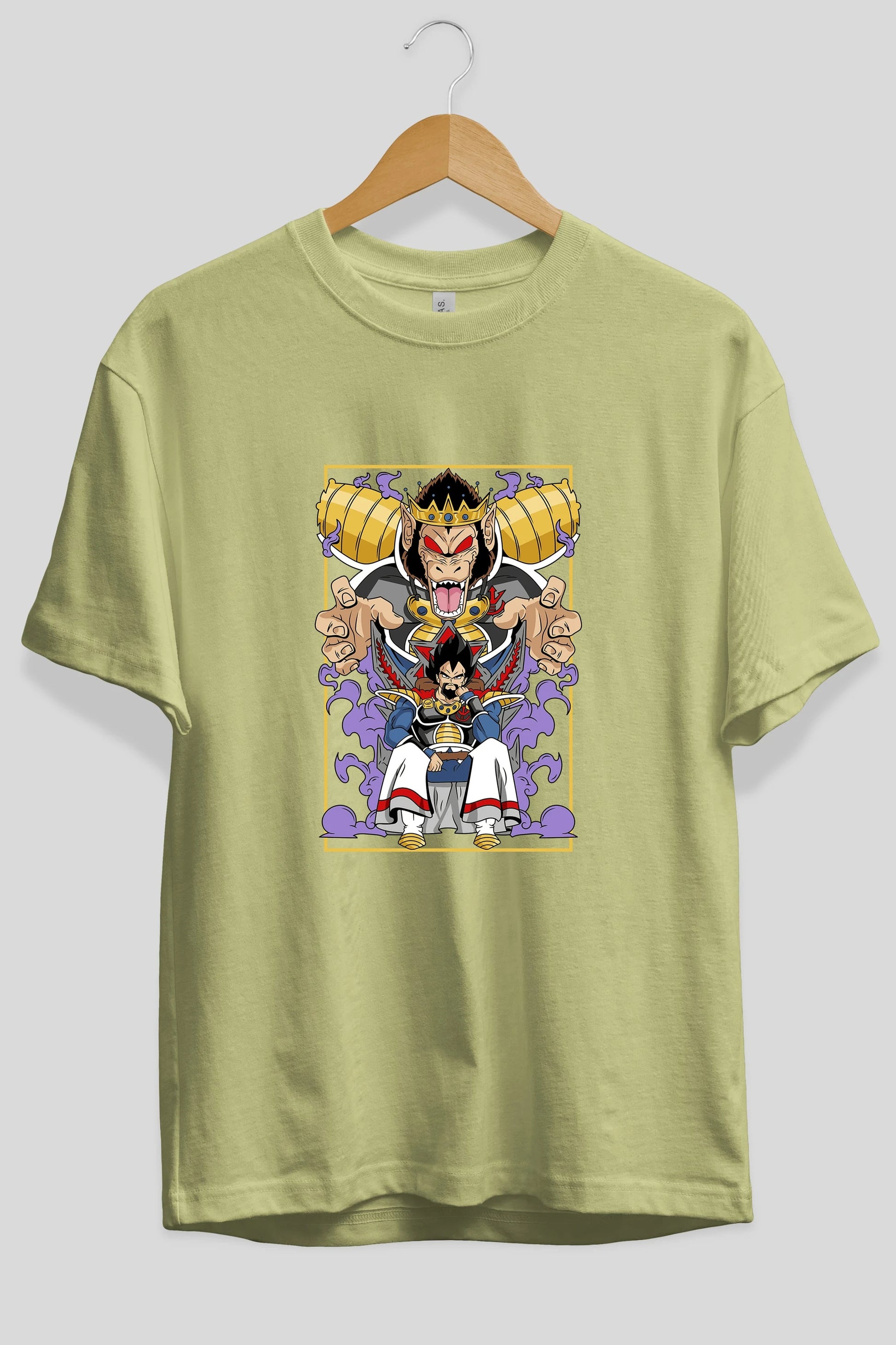DragonBall ReyVegeta Anime Ön Baskılı Oversize t-shirt %100 pamuk Erkek Kadın Unisex