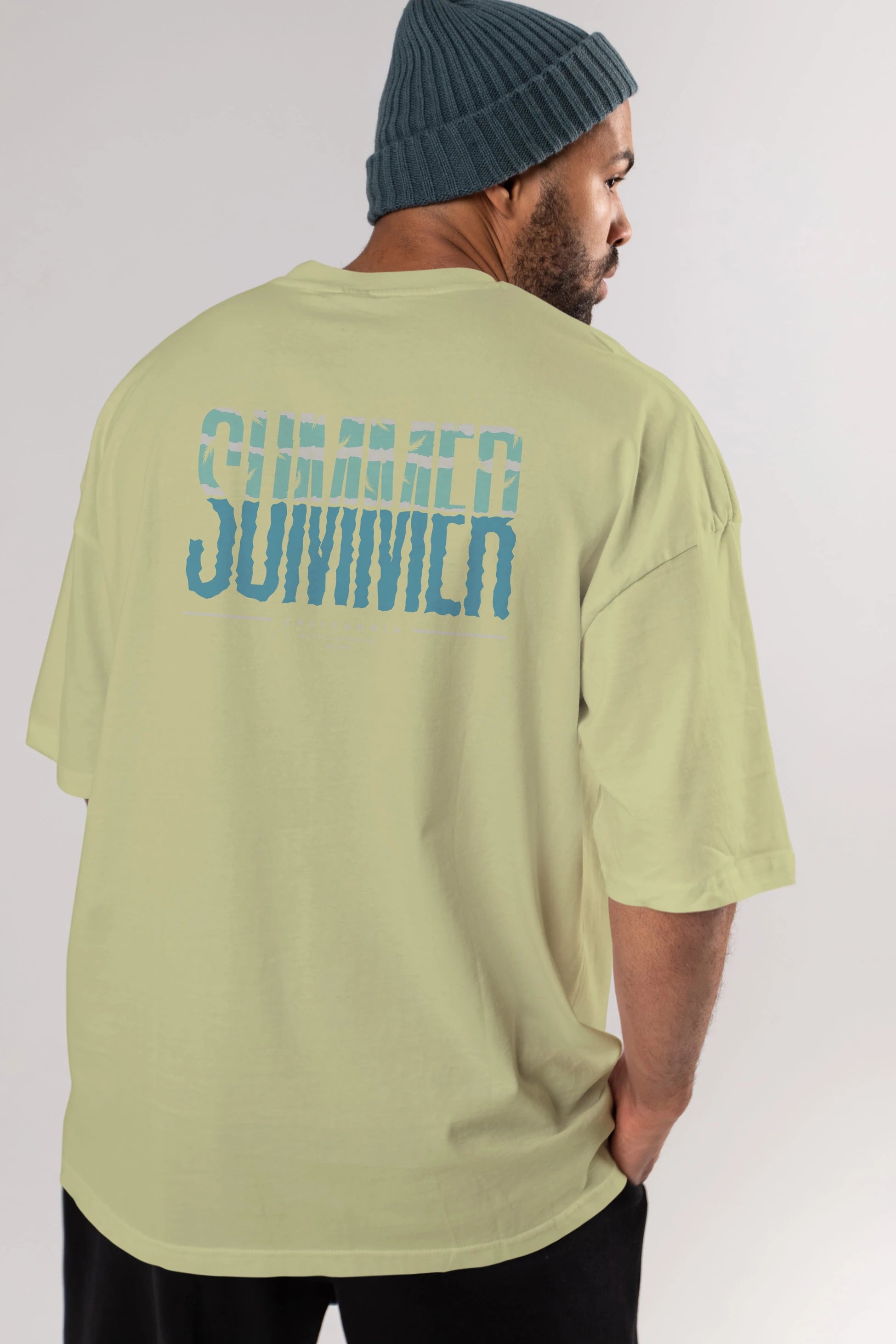 Summer California Arka Baskılı Oversize t-shirt Erkek Kadın Unisex