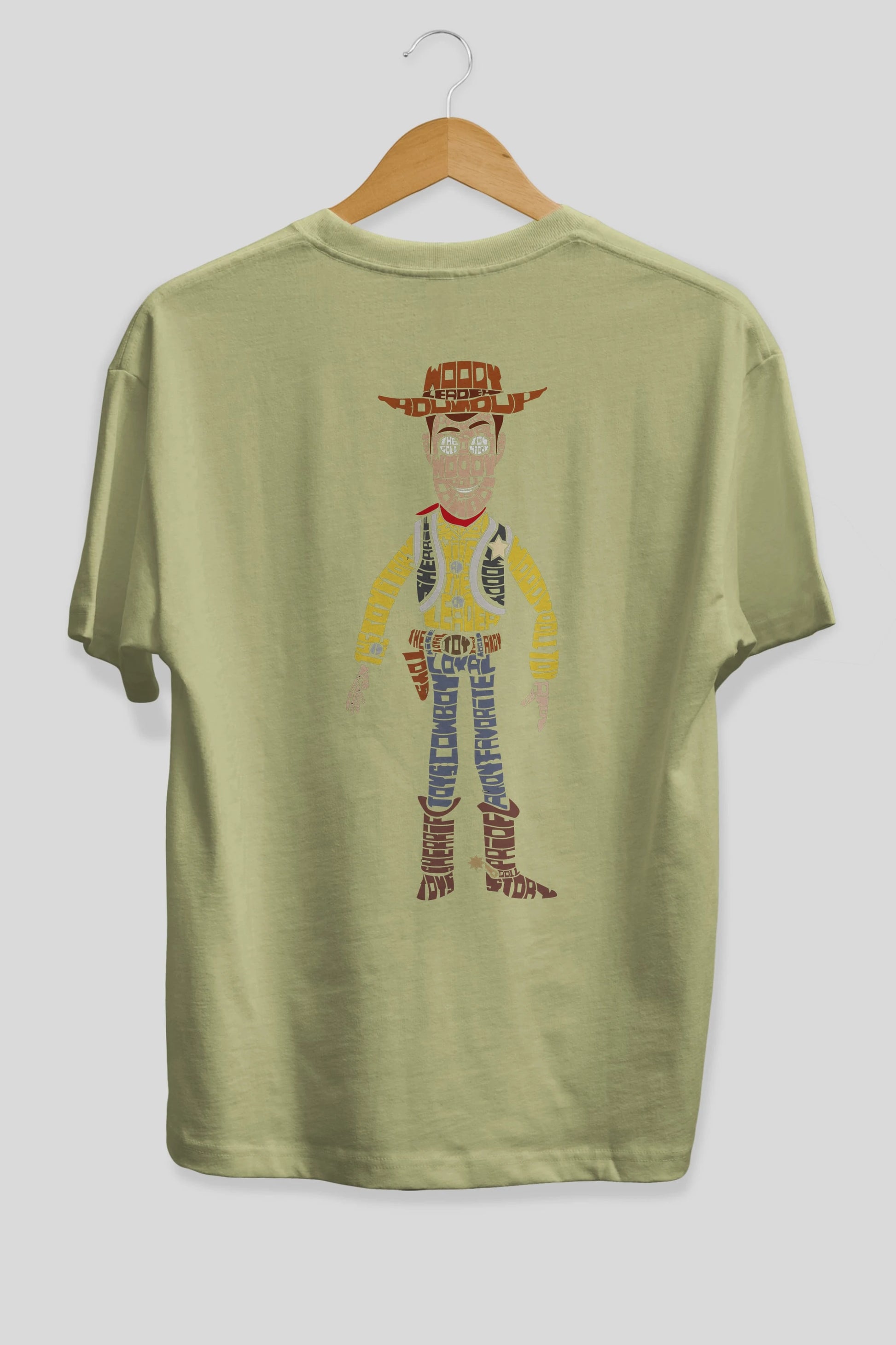 Woody Arka Baskılı Oversize t-shirt %100 pamuk Erkek Kadın Unisex
