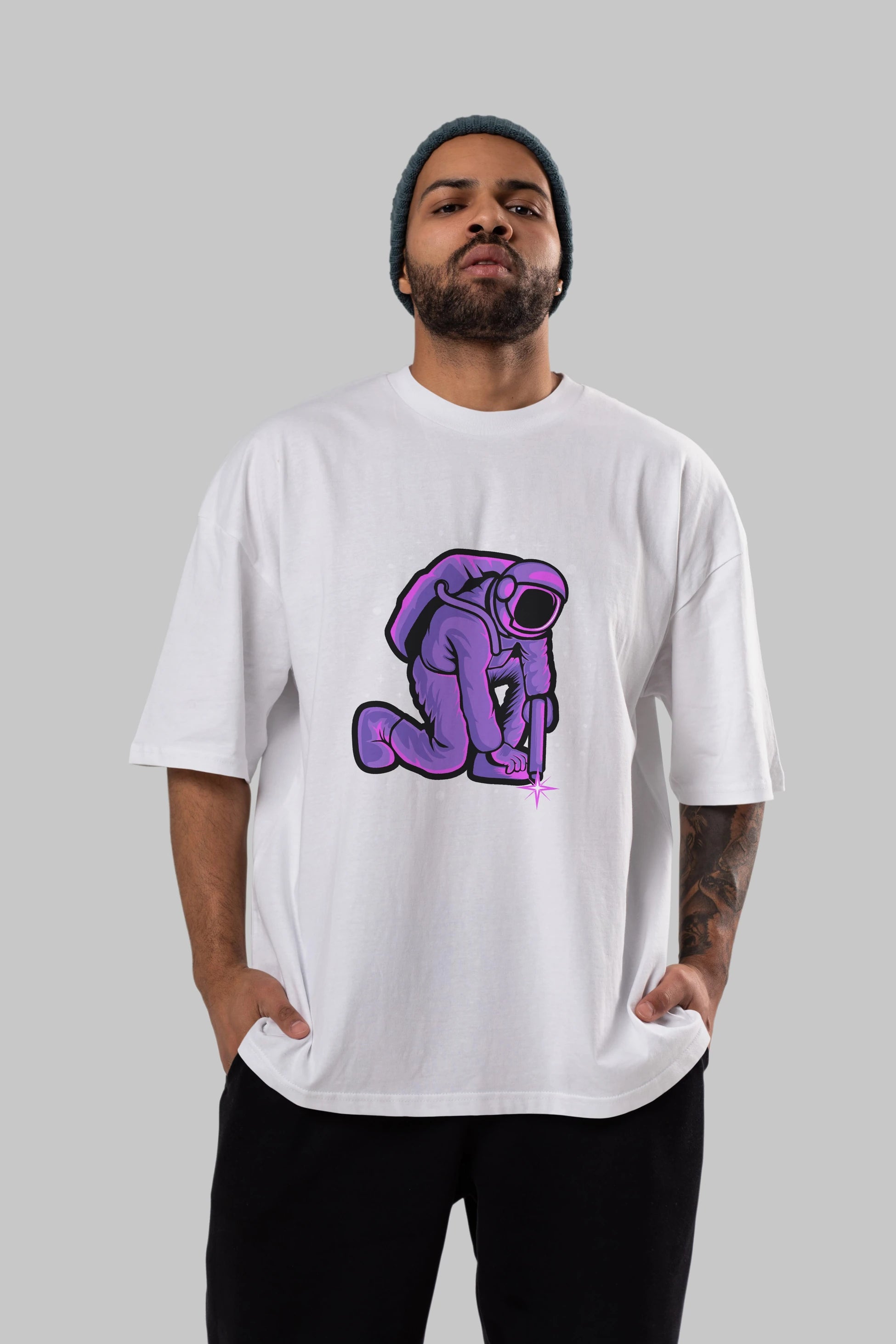 Welding in Space Ön Baskılı Oversize t-shirt Erkek Kadın Unisex