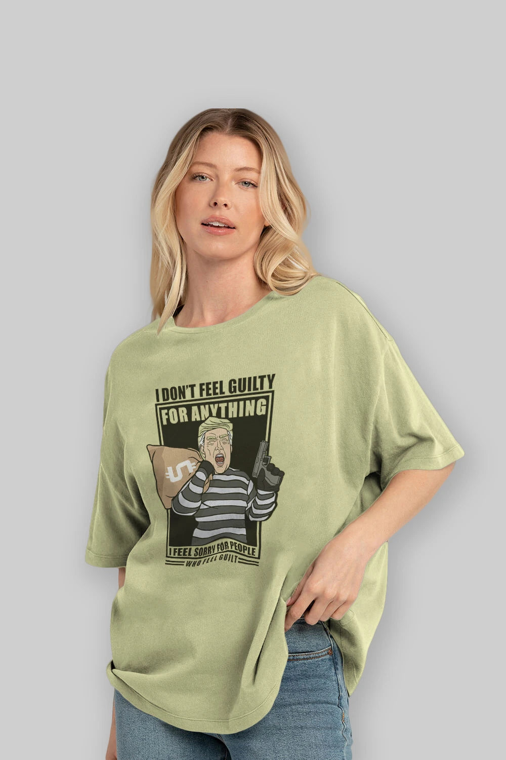 Criminal Trump Ön Baskılı Oversize t-shirt Erkek Kadın Unisex %100 Pamuk tişort