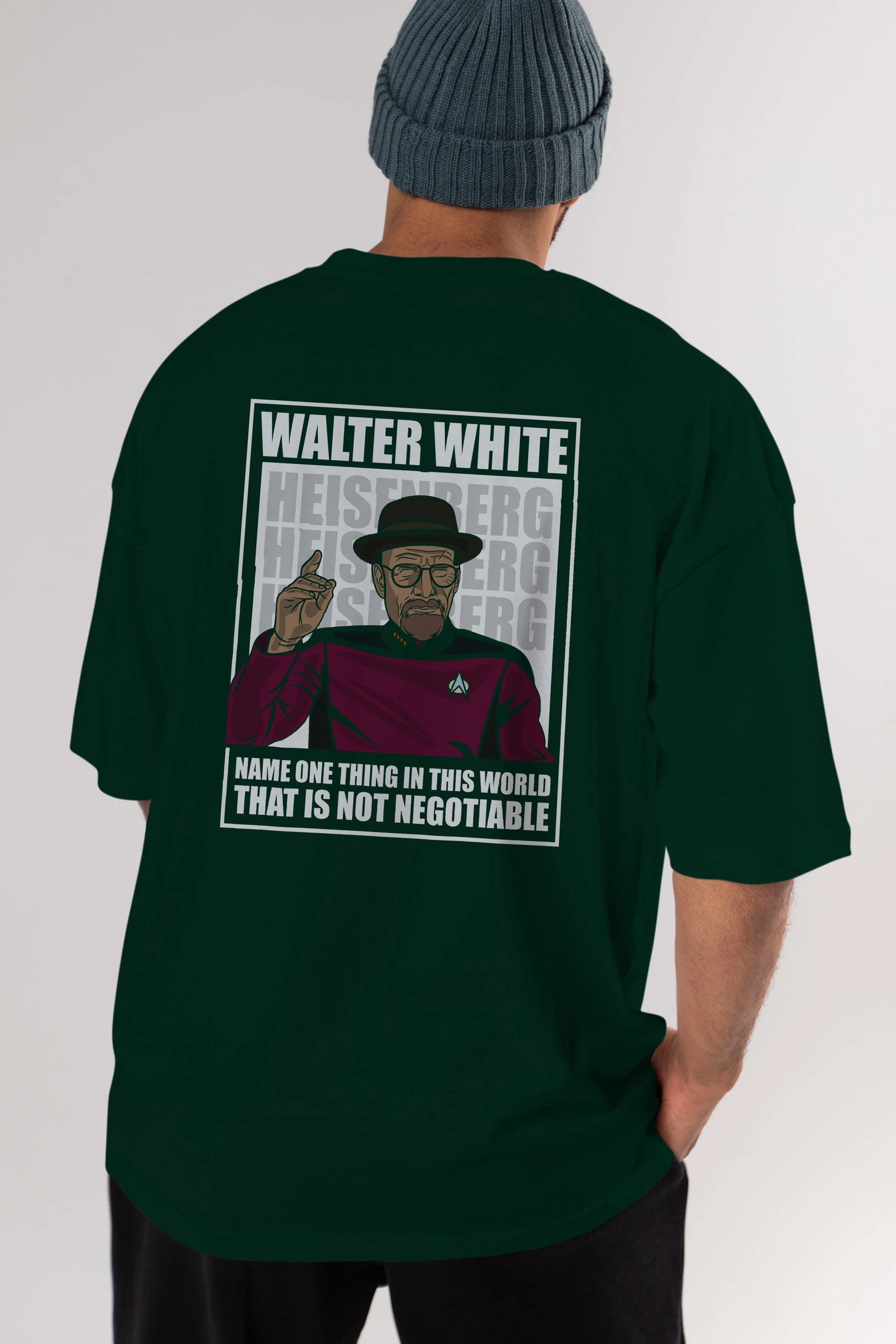 Captain Pixard Heisenberg Arka Baskılı Oversize t-shirt Erkek Kadın Unisex %100 Pamuk tişort