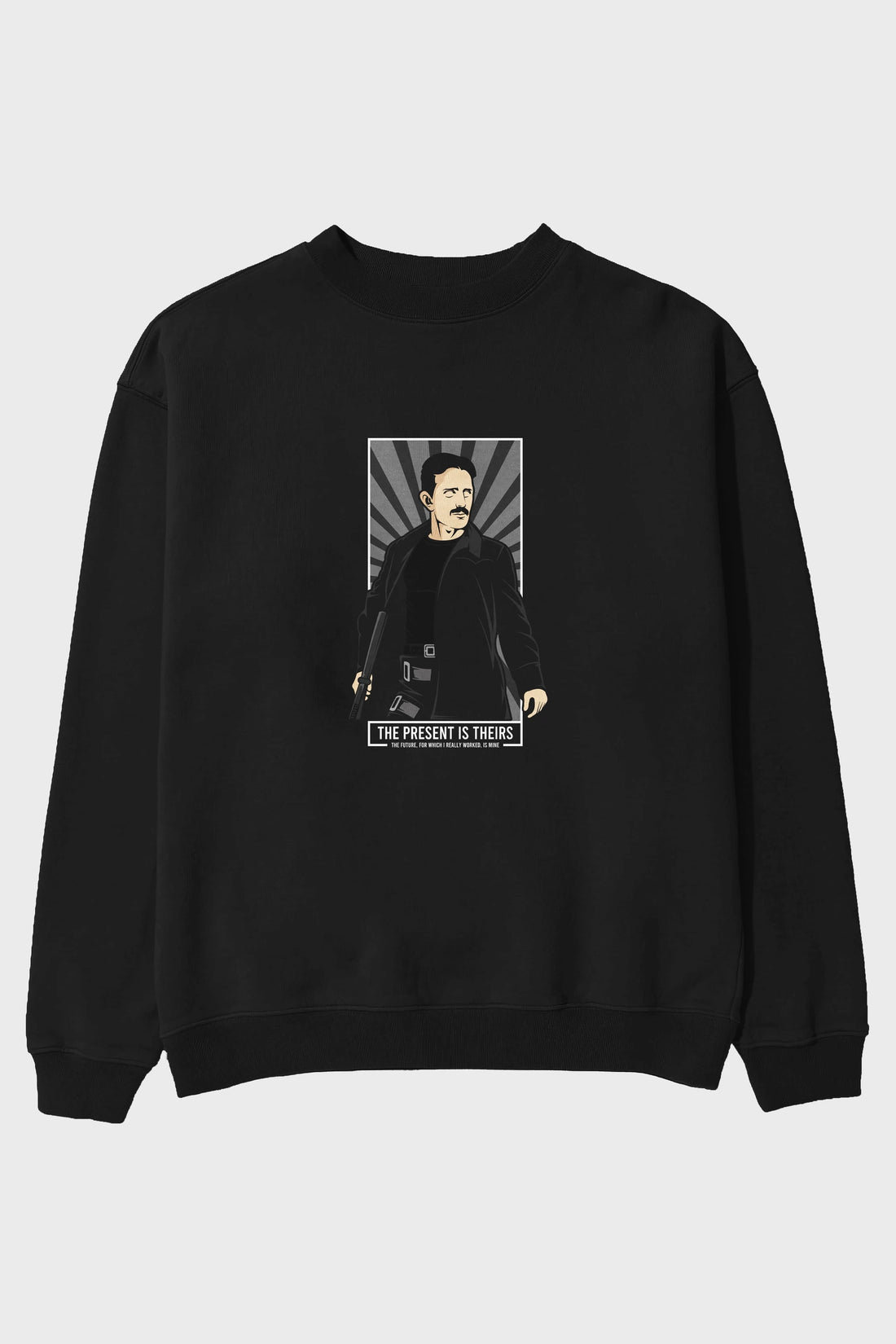 Tesla Matrix Ön Baskılı Oversize Sweatshirt Erkek Kadın Unisex