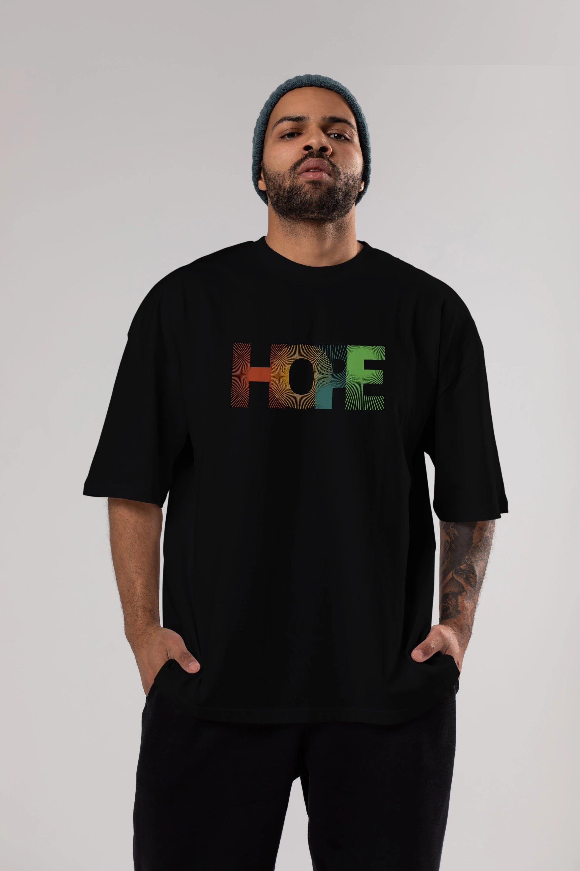 Hope Ön Baskılı Oversize t-shirt Erkek Kadın Unisex