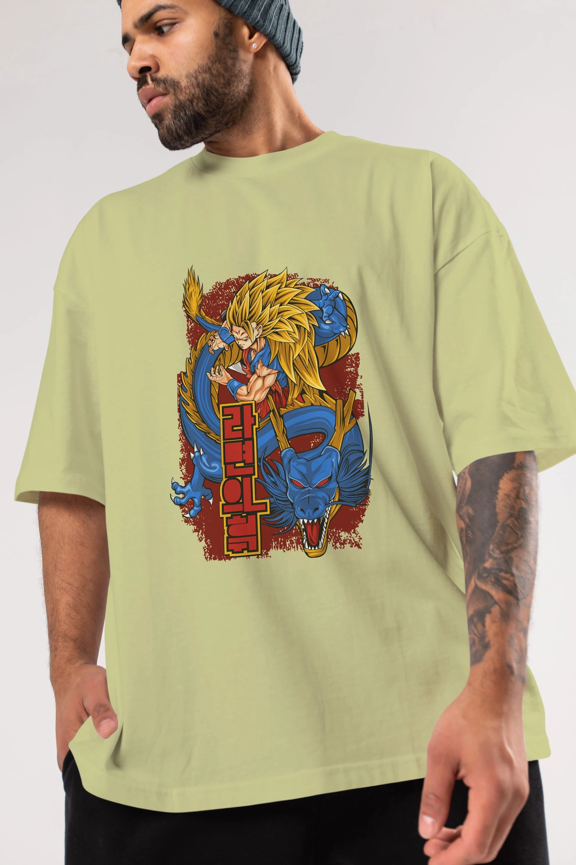 DRAGON BALL Z Anime Ön Baskılı Oversize t-shirt %100 pamuk Erkek Kadın Unisex