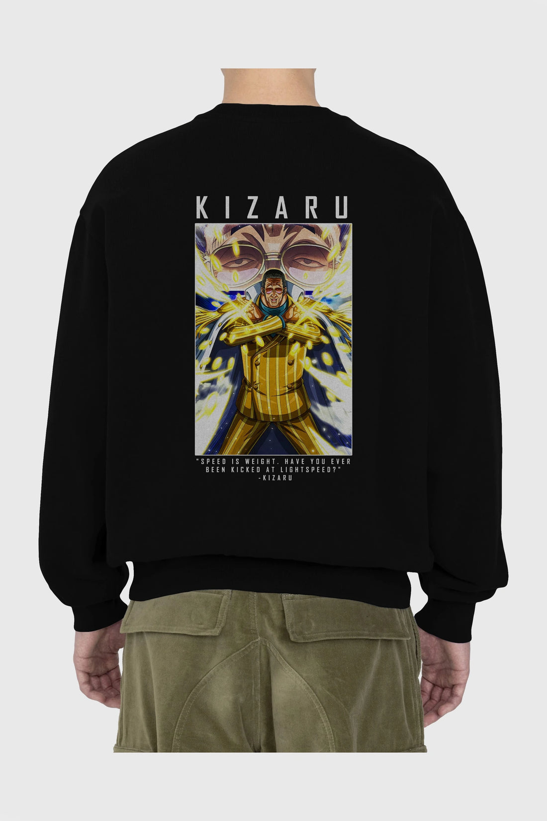 Kizaru Arka Baskılı Anime Oversize Sweatshirt Erkek Kadın Unisex