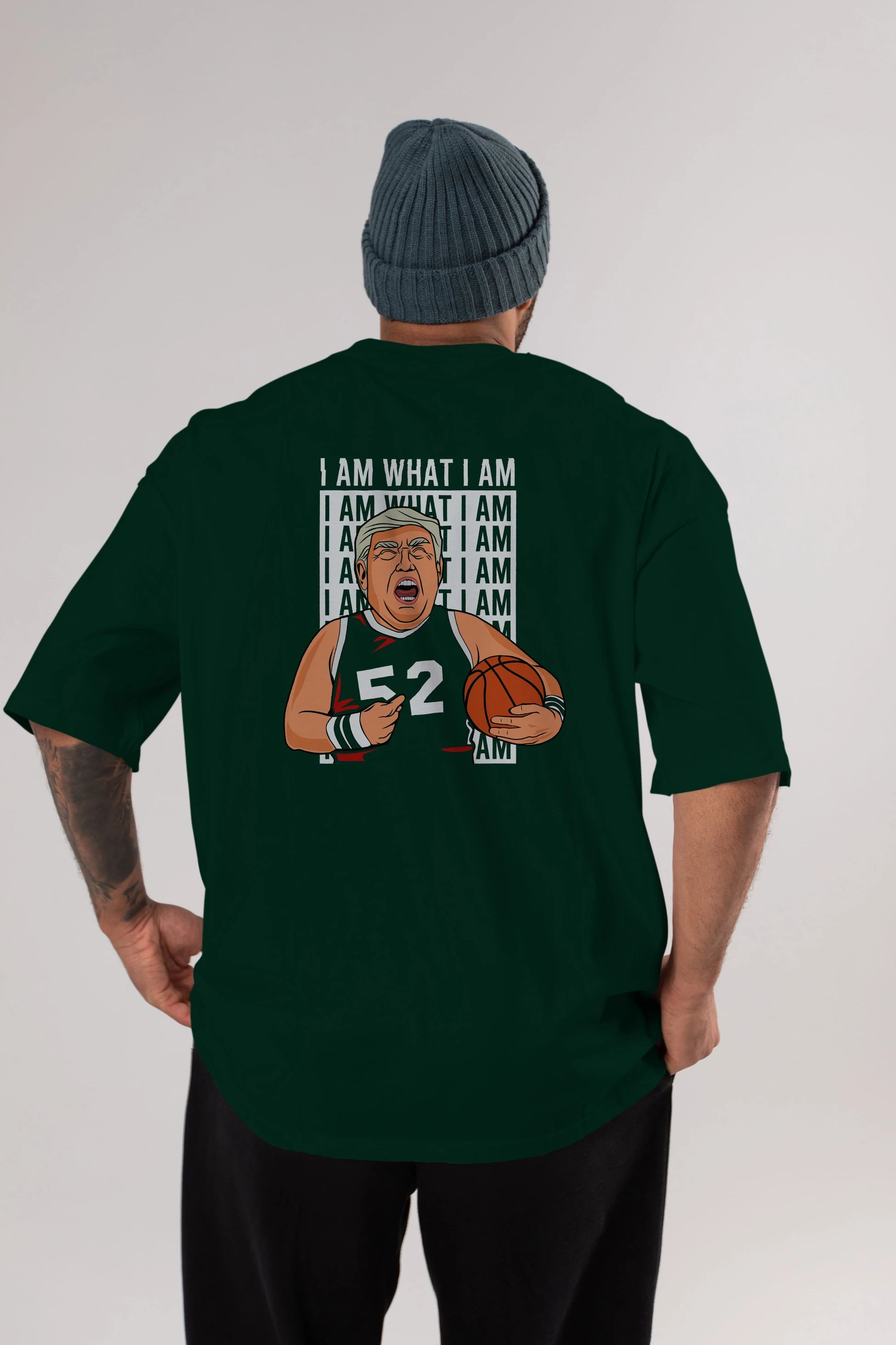 Trump Basketball Arka Baskılı Oversize t-shirt Erkek Kadın Unisex %100 Pamuk tişort