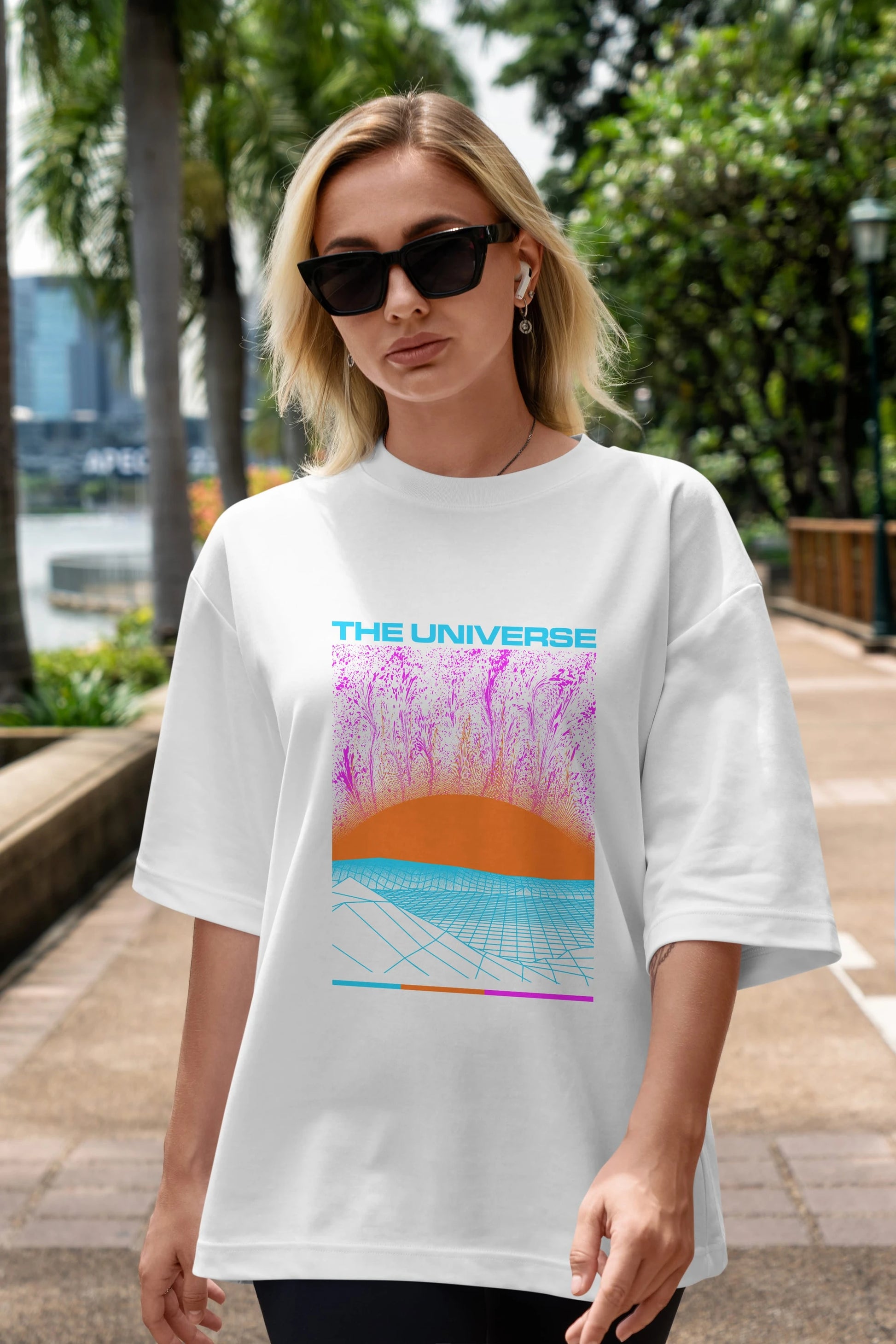The Universe Ön Baskılı Oversize t-shirt Erkek Kadın Unisex