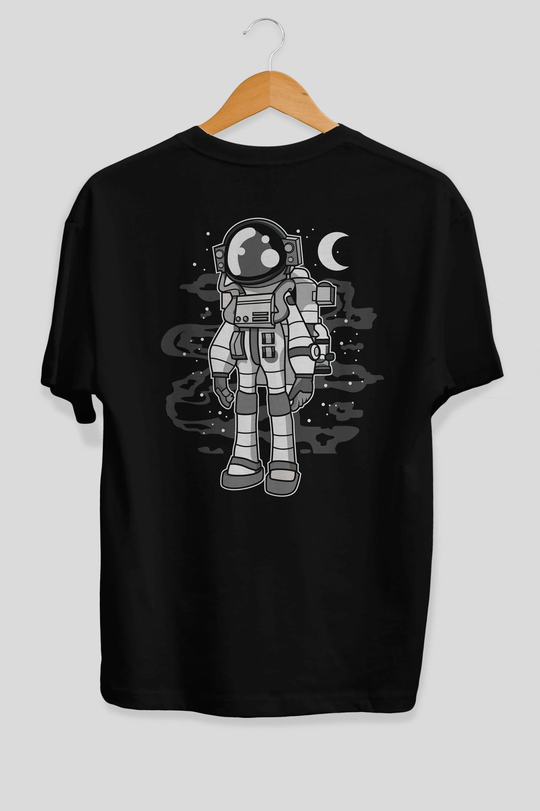 Astronaut Stand Arka Baskılı Oversize t-shirt Erkek Kadın Unisex