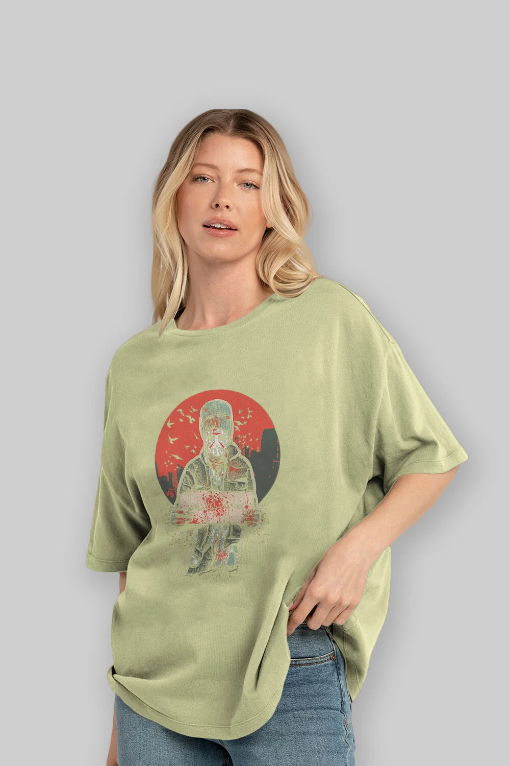 Kill For Food Ön Baskılı Oversize t-shirt Erkek Kadın Unisex %100 Pamuk tişort