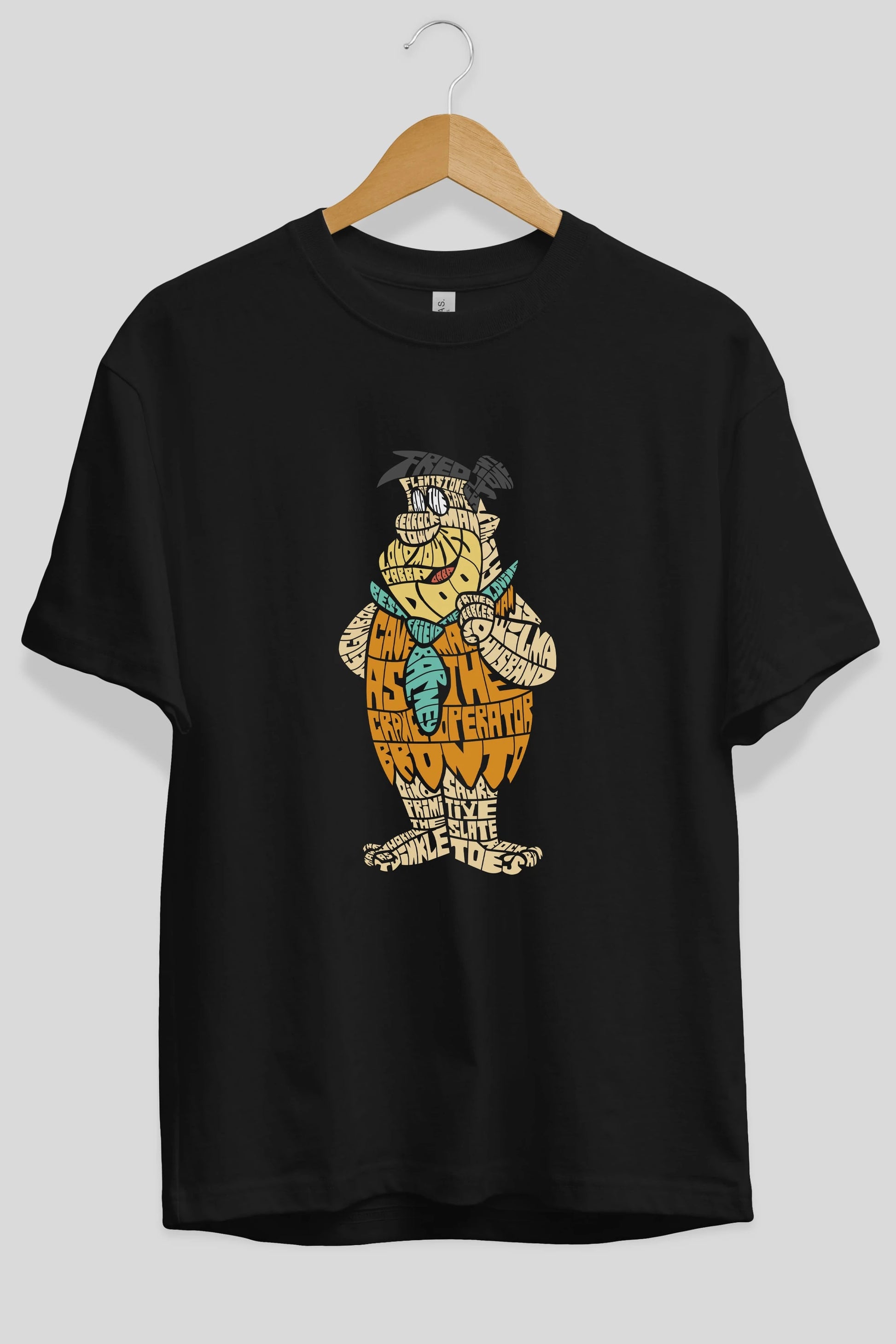 Fred Flintstone Ön Baskılı Oversize t-shirt %100 pamuk Erkek Kadın Unisex