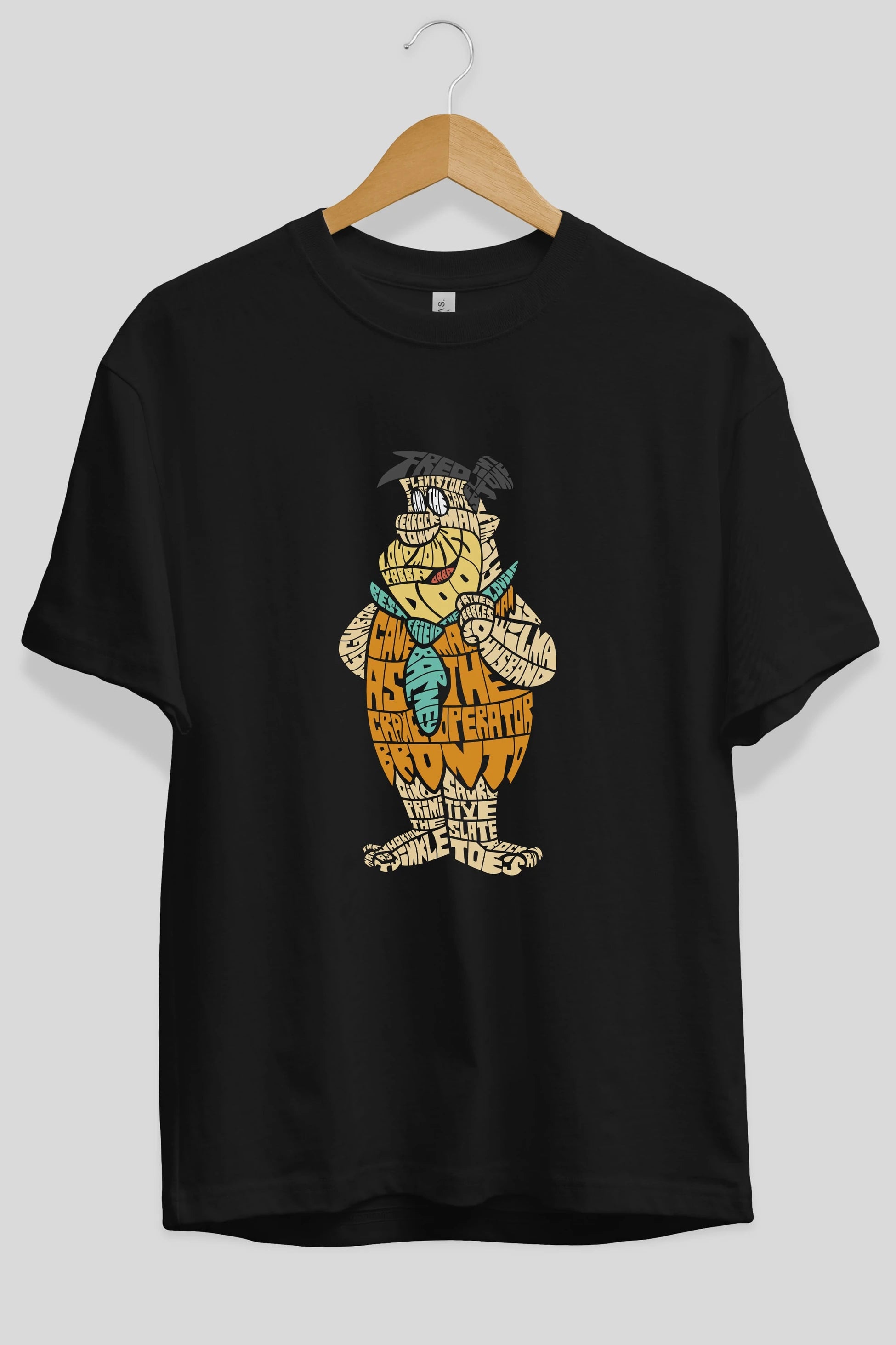 Fred Flintstone Ön Baskılı Oversize t-shirt %100 pamuk Erkek Kadın Unisex