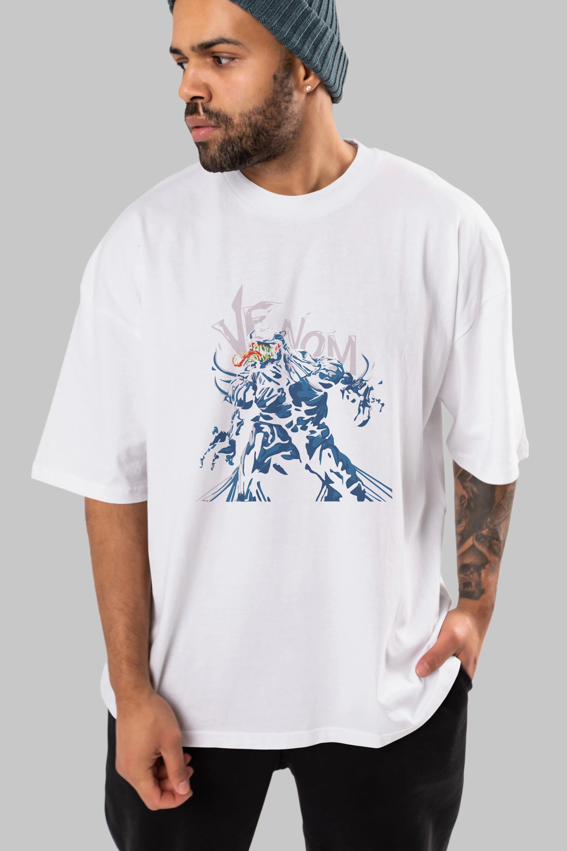 Venom (8) Ön Baskılı Oversize t-shirt Erkek Kadın Unisex %100 Pamuk Bisiklet Yaka tişort