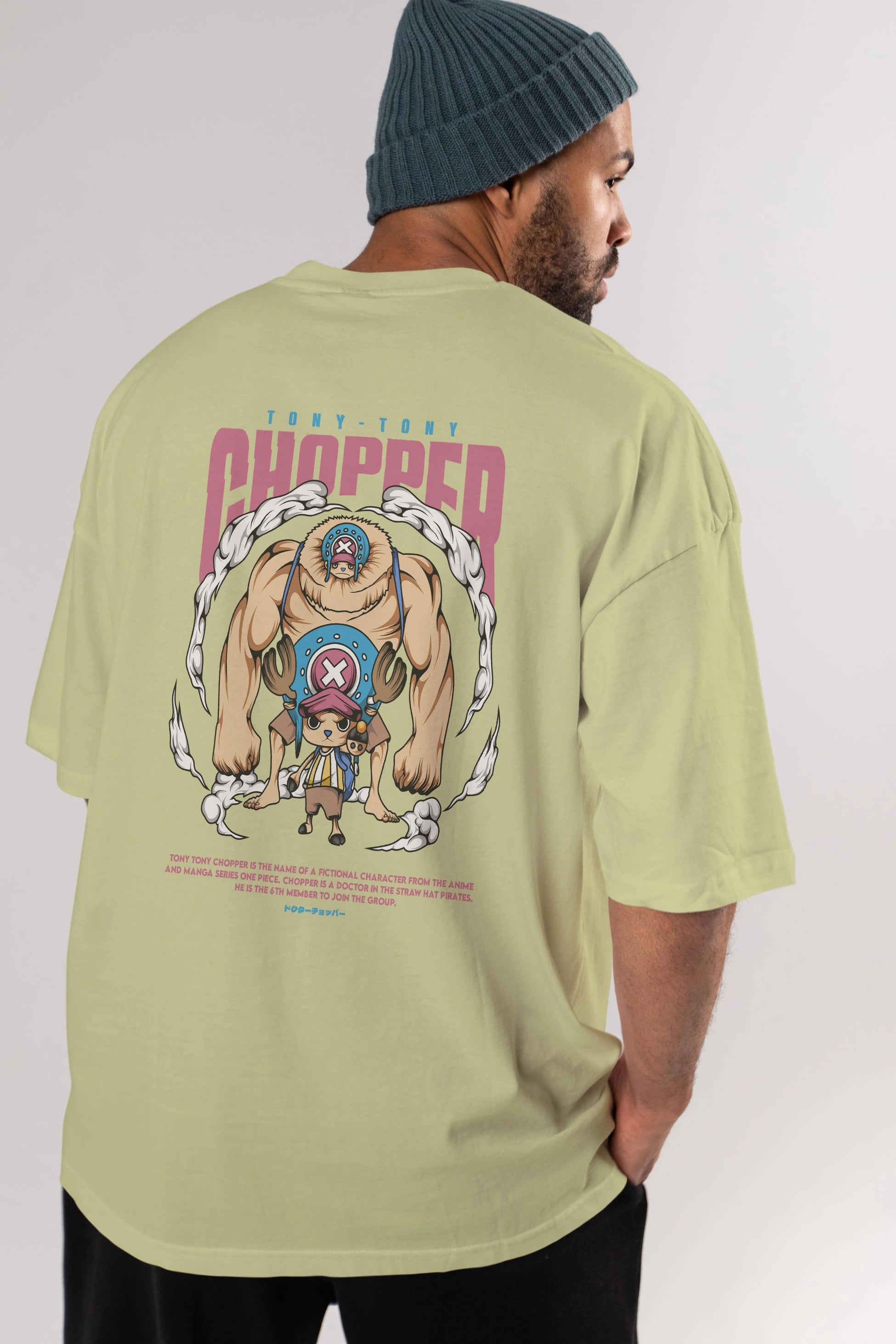 Tony Tony Chopper Anime Arka Baskılı Oversize t-shirt Erkek Kadın Unisex